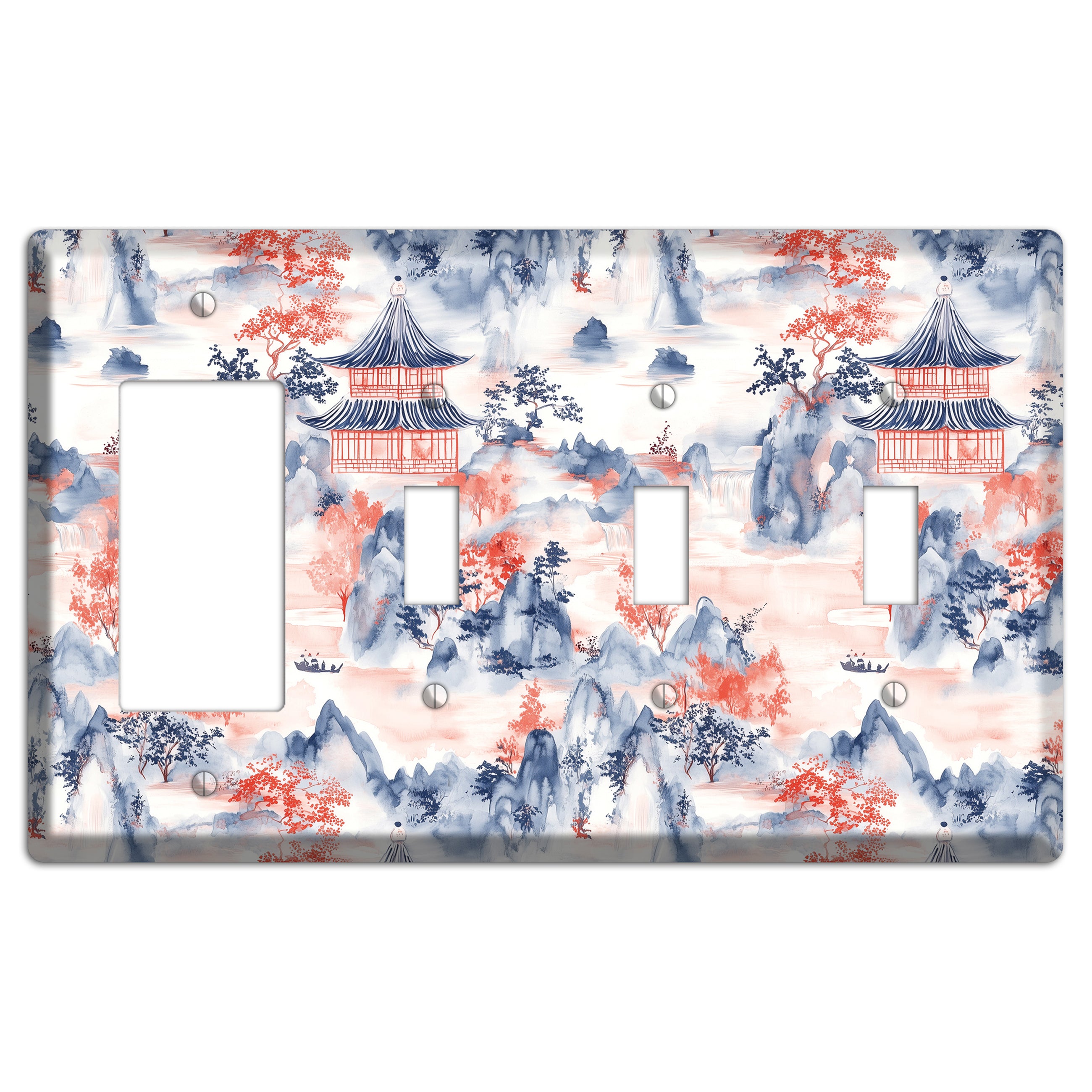 Ink & Ember Peaks Rocker / 3 Toggle Wallplate