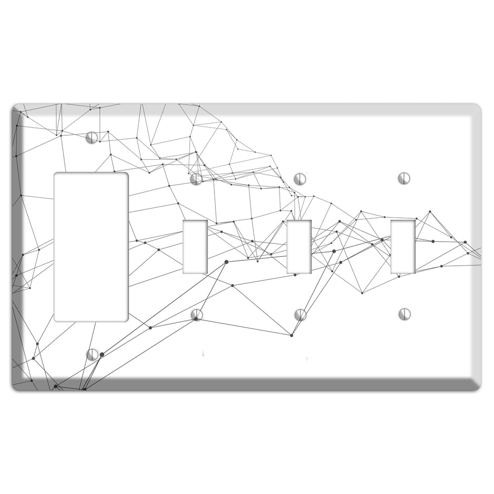 Woven Signal Web Rocker / 3 Toggle Wallplate