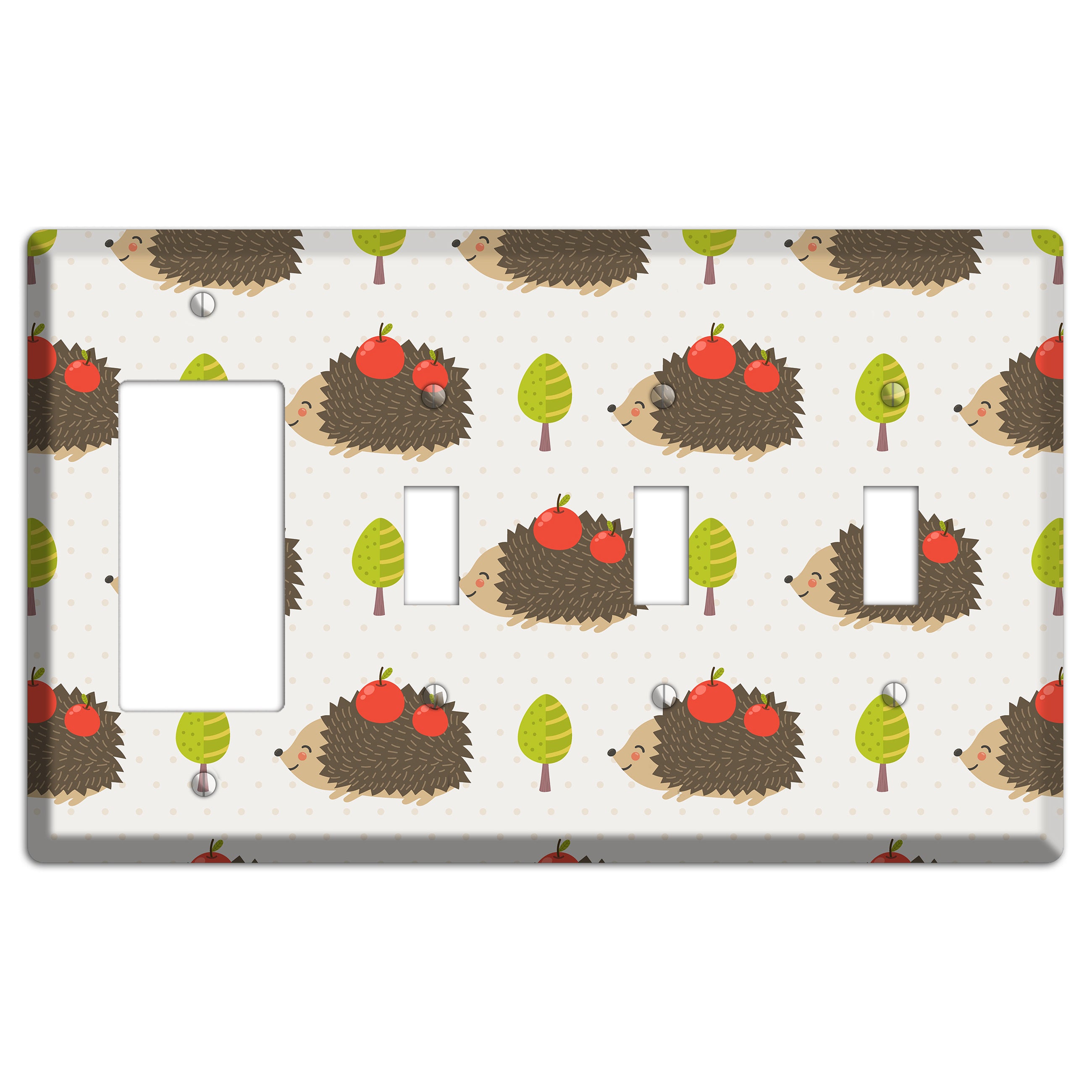 Hedgehog Harvest Rocker / 3 Toggle Wallplate