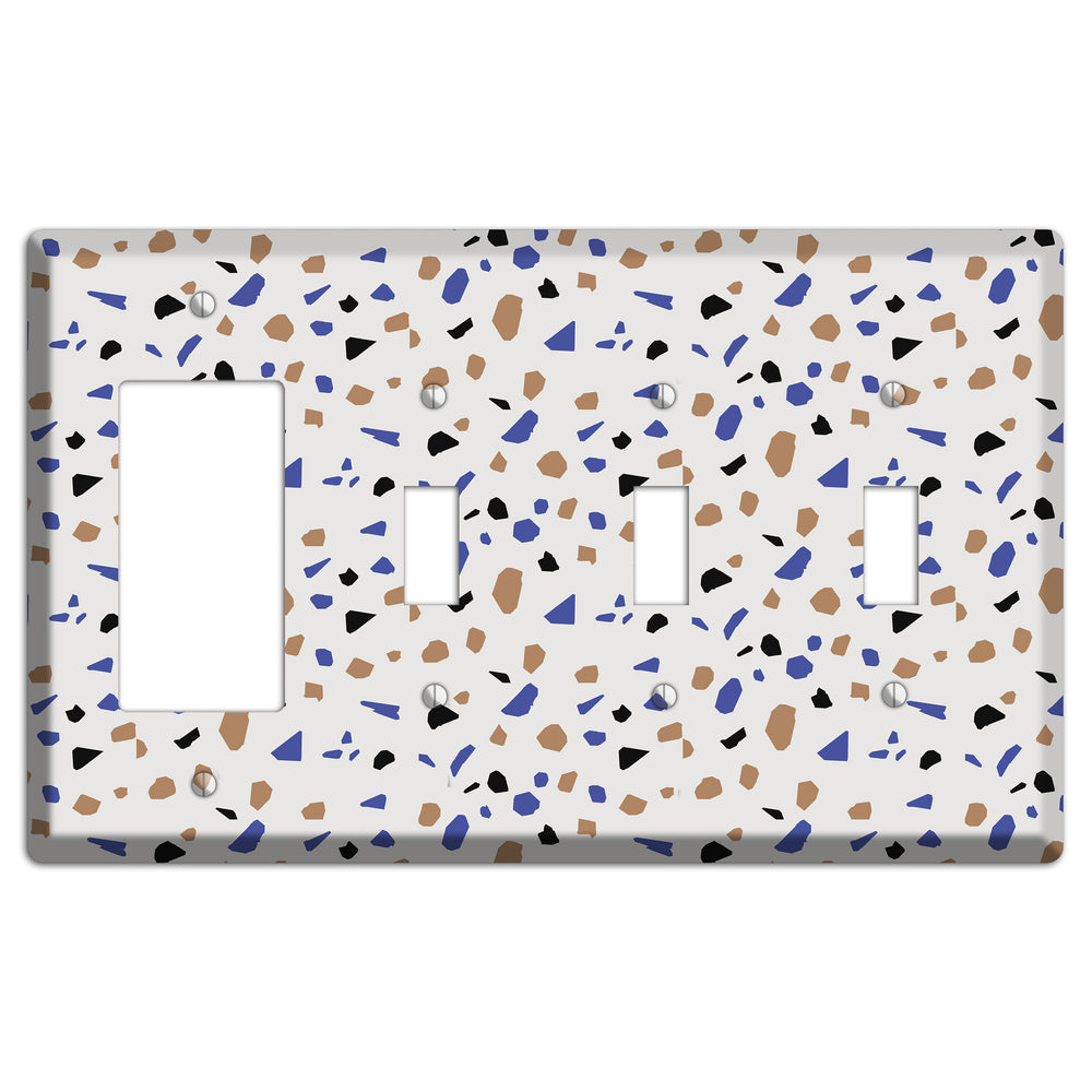 Retro Pop Terrazzo Rocker / 3 Toggle Wallplate