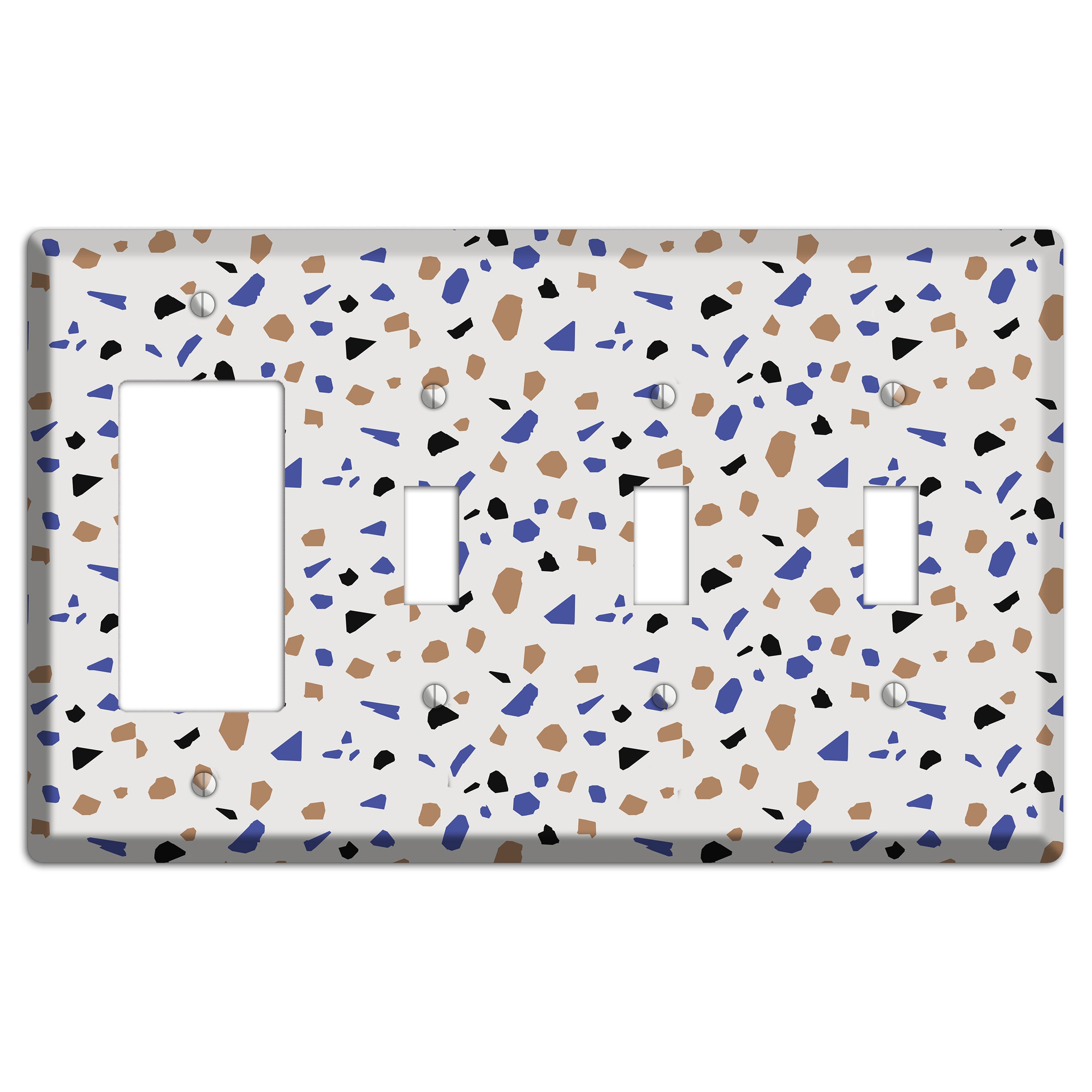 Retro Pop Terrazzo Rocker / 3 Toggle Wallplate