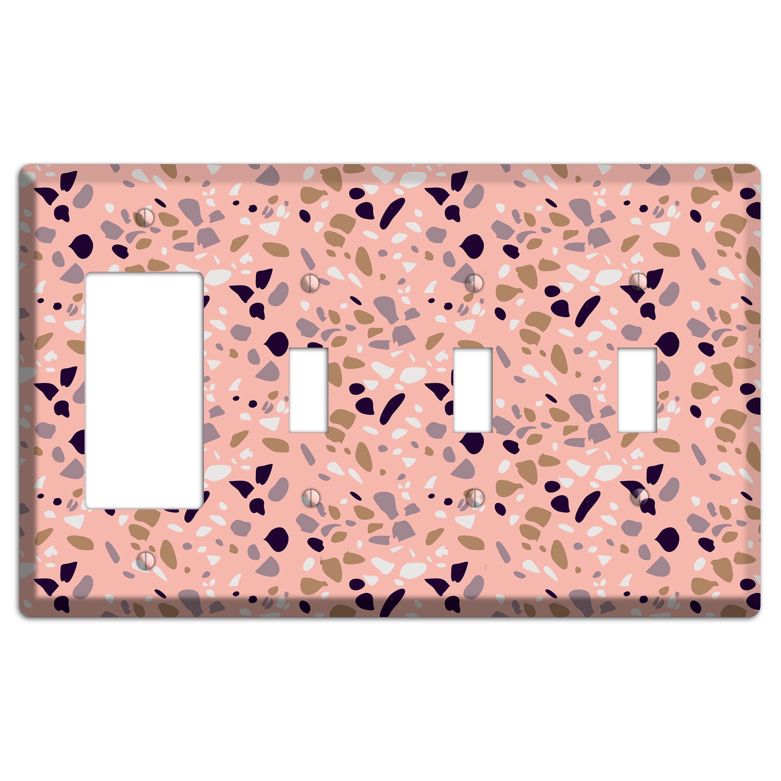 Petal Scatter Rocker / 3 Toggle Wallplate