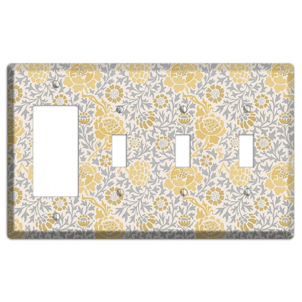 Dandelion Charm Rocker / 3 Toggle Wallplate