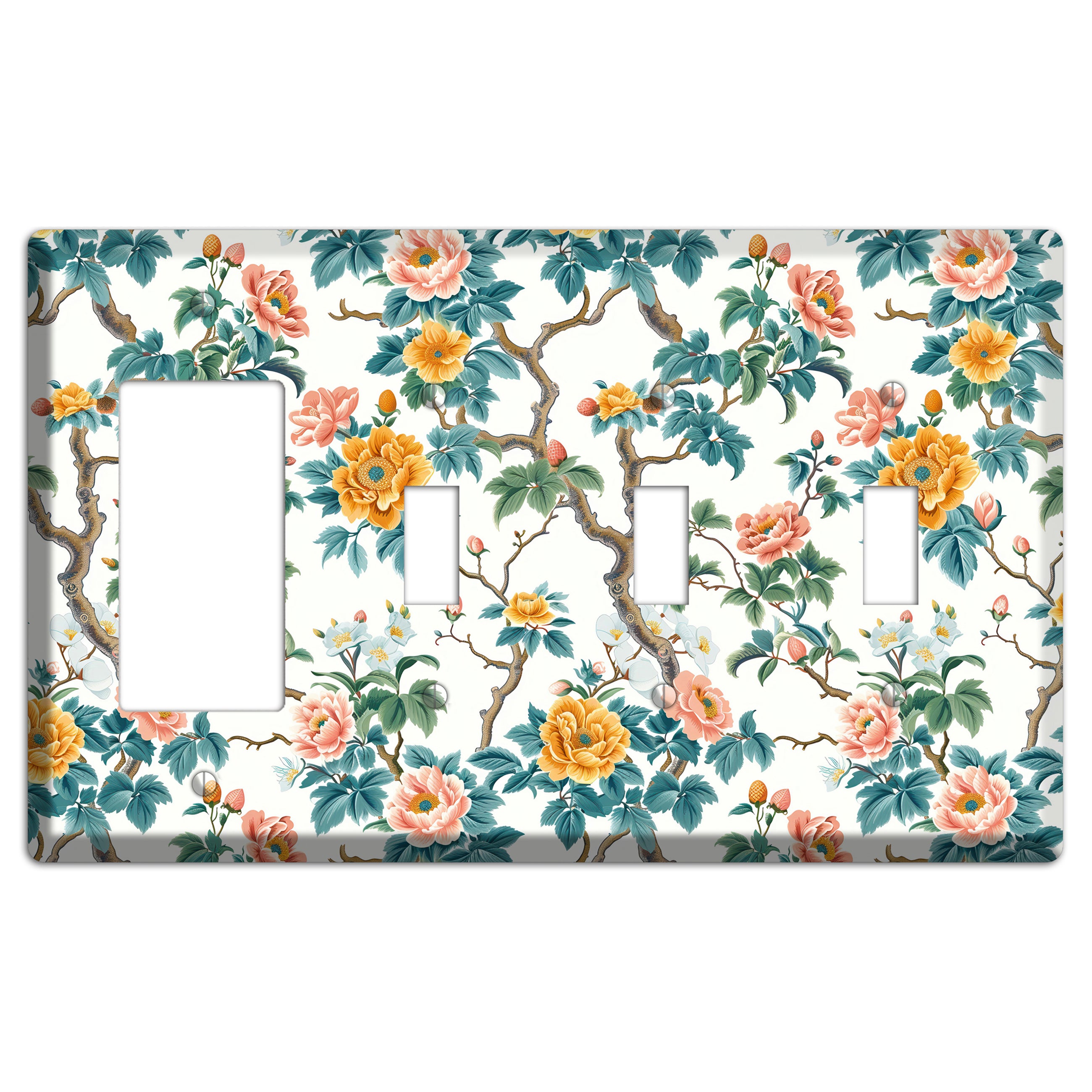 Blossom & Bough Rocker / 3 Toggle Wallplate