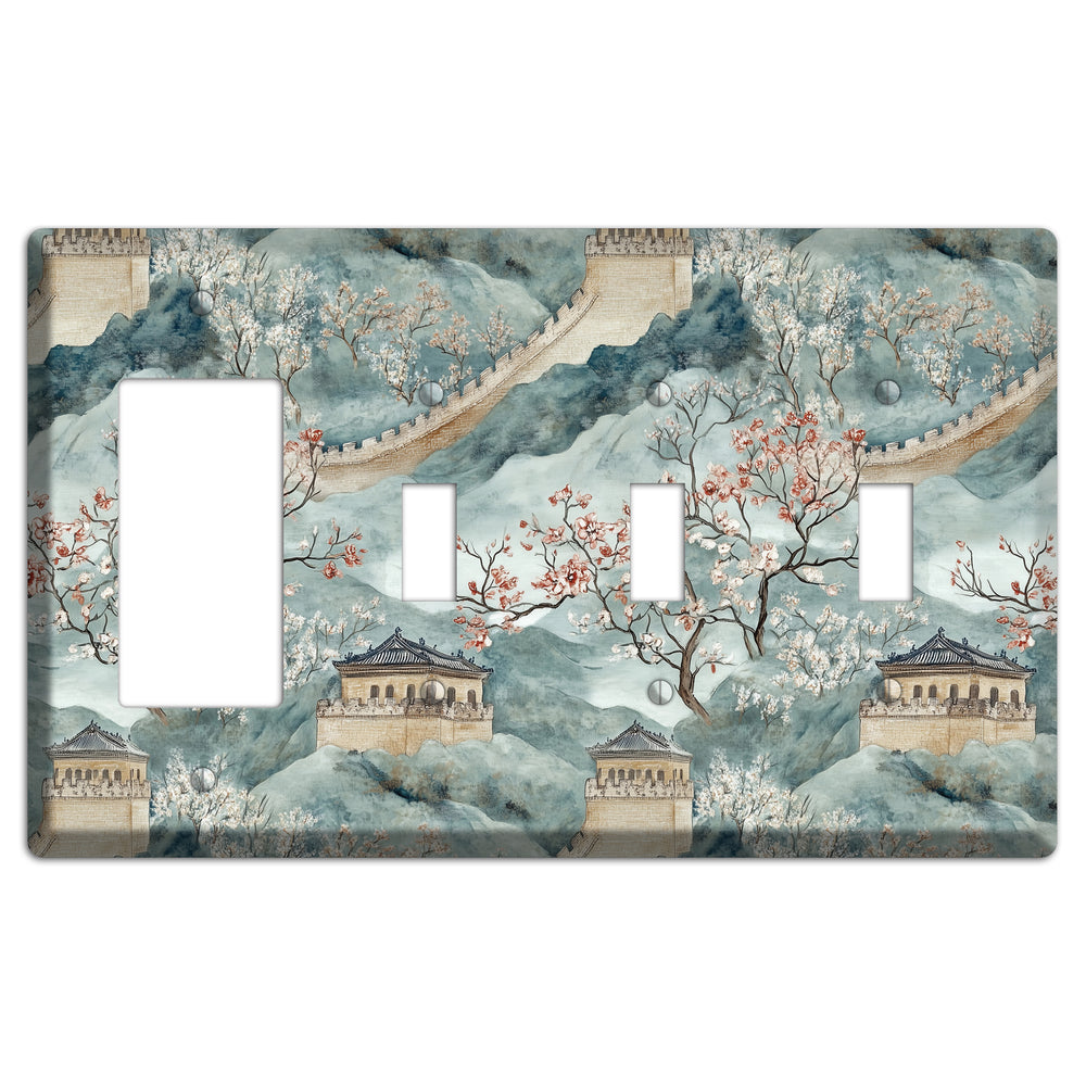 Rampart & Blossom Rocker / 3 Toggle Wallplate