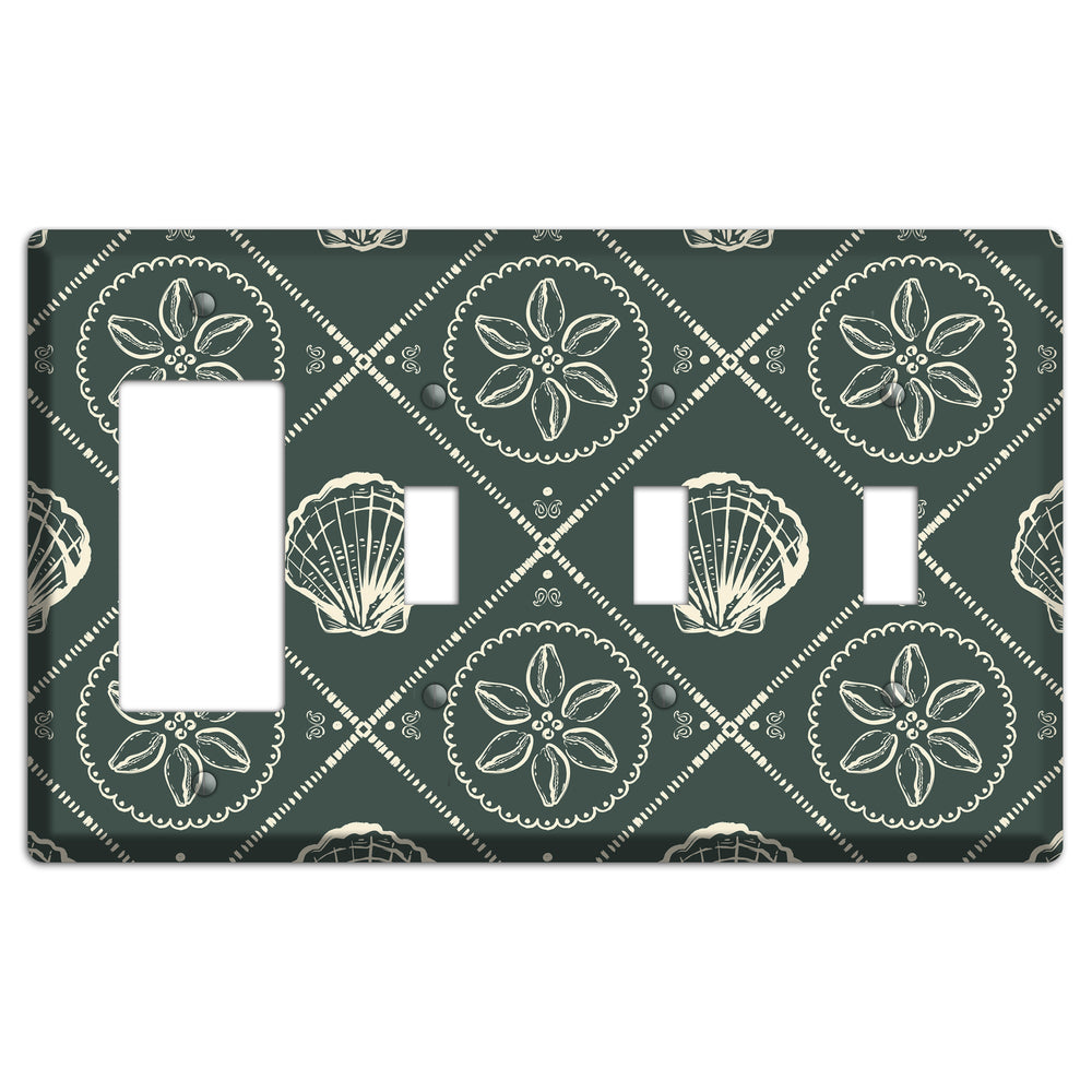 Slate Cowrie Medallion Rocker / 3 Toggle Wallplate