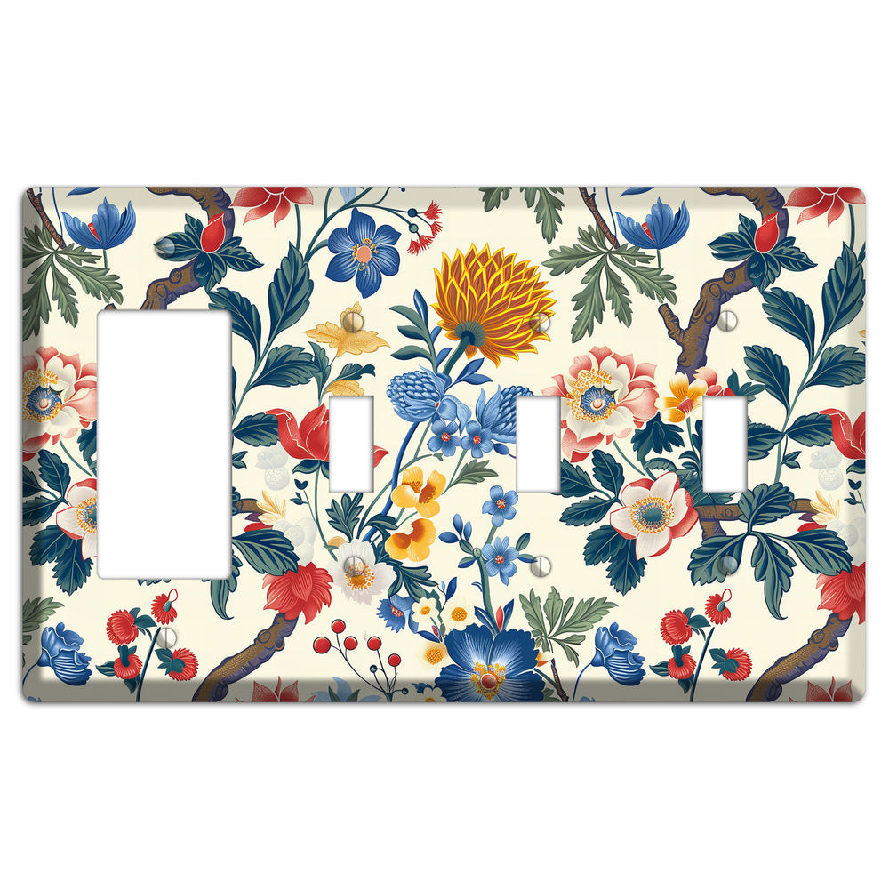 Cottage Garden Reverie Rocker / 3 Toggle Wallplate