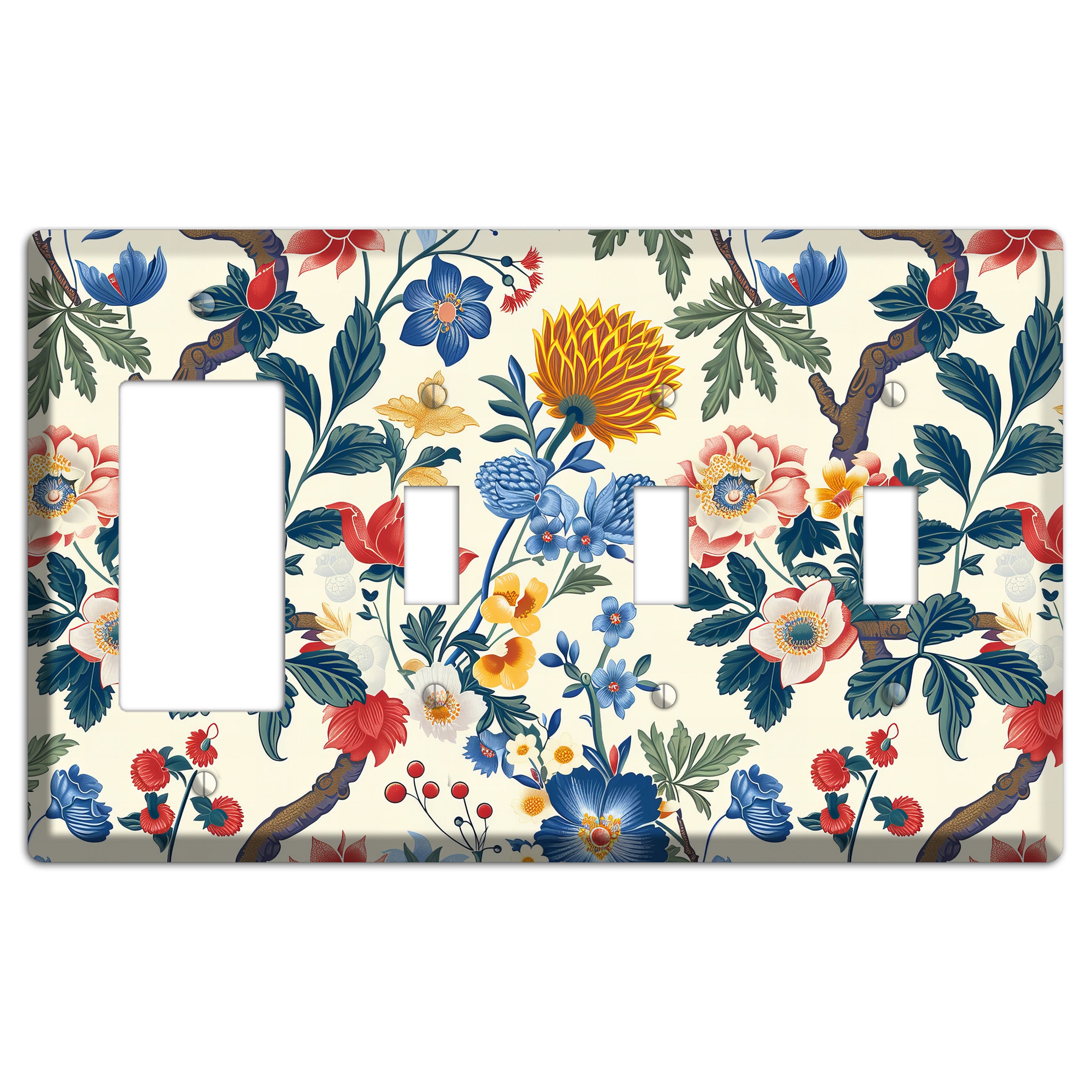 Cottage Garden Reverie Rocker / 3 Toggle Wallplate