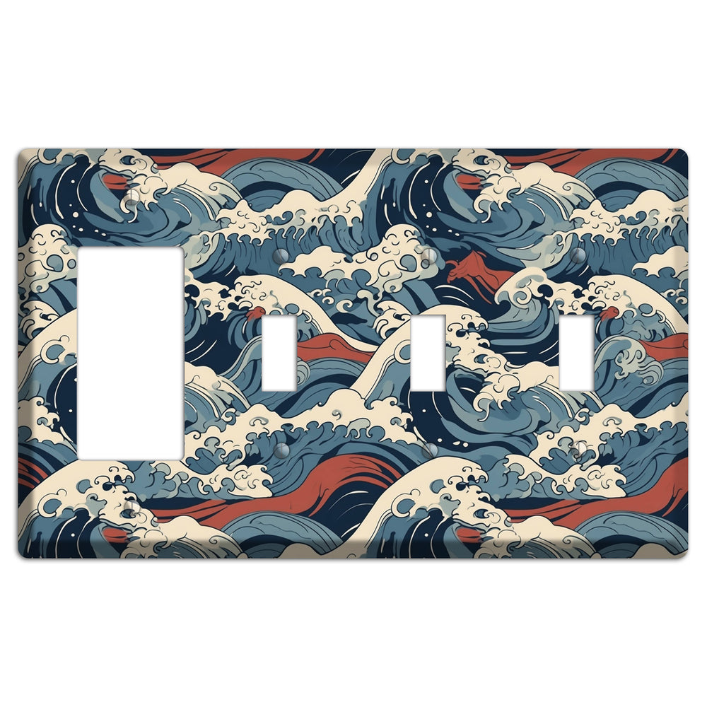 Crashing Tide Fury Rocker / 3 Toggle Wallplate