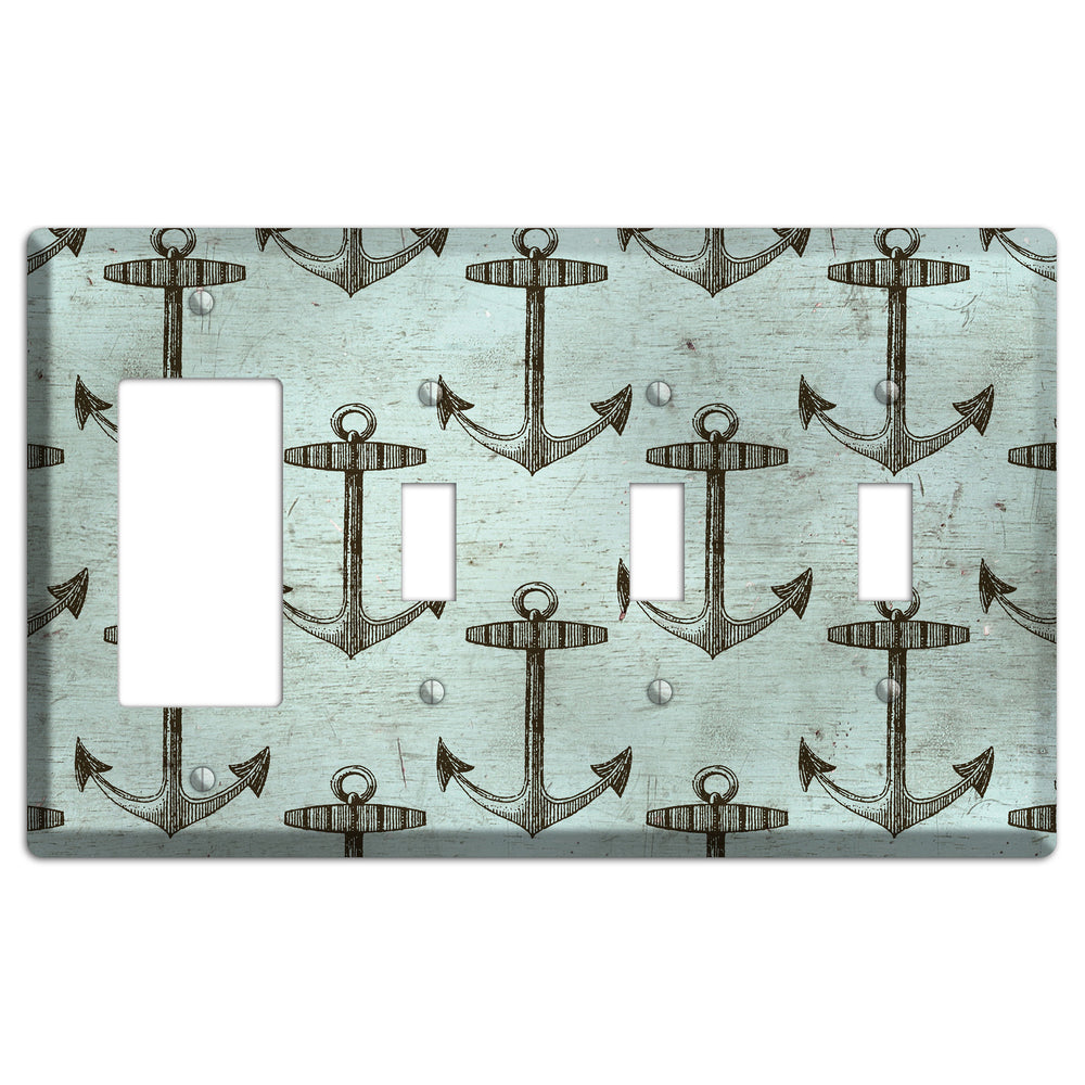 Anchored in Time Rocker / 3 Toggle Wallplate
