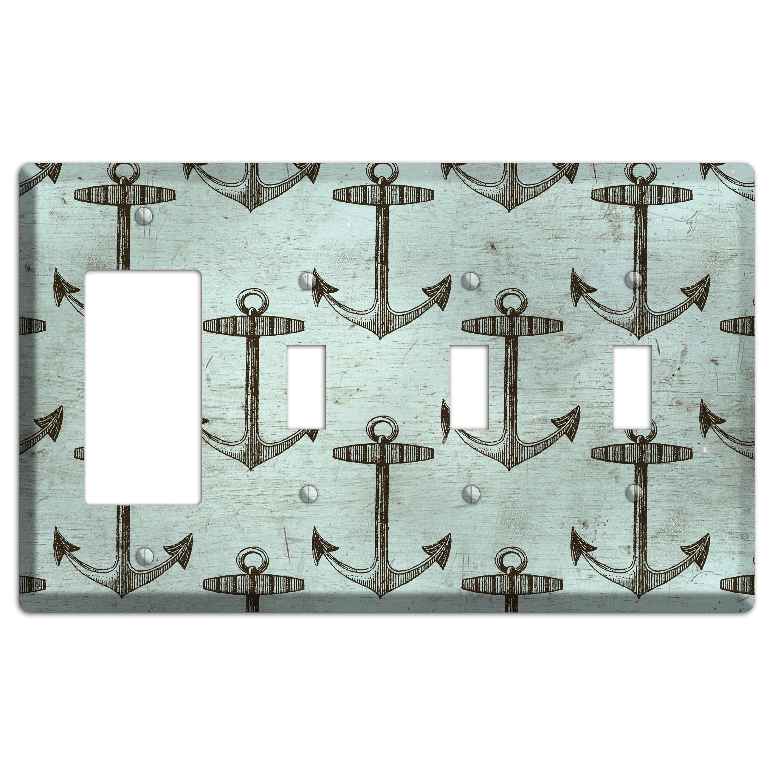 Anchored in Time Rocker / 3 Toggle Wallplate