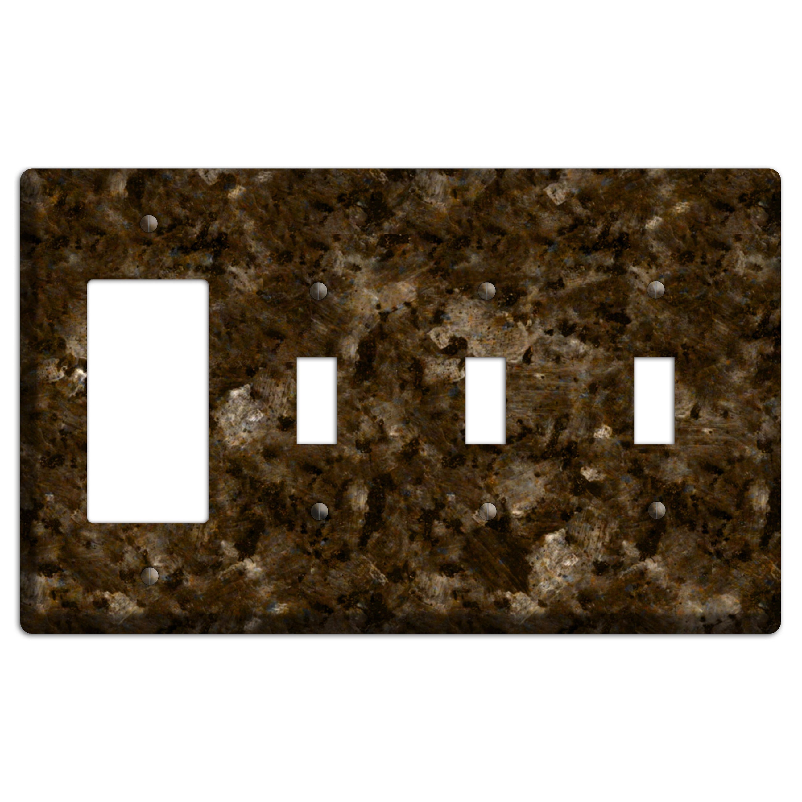 Tropical Brown Granite Rocker / 3 Toggle Wallplate