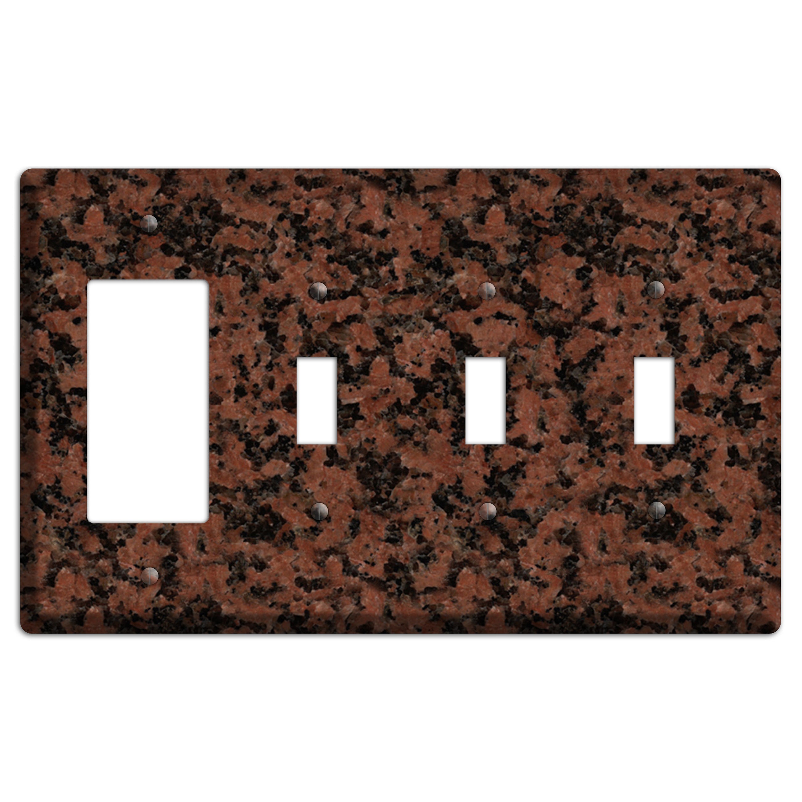 New Imperial Red Granite Rocker / 3 Toggle Wallplate