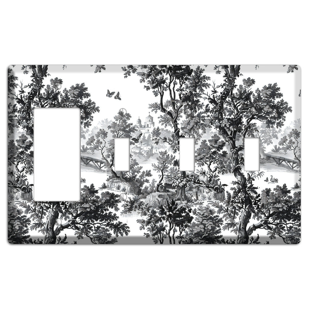 Woodland Chapel Mist Rocker / 3 Toggle Wallplate