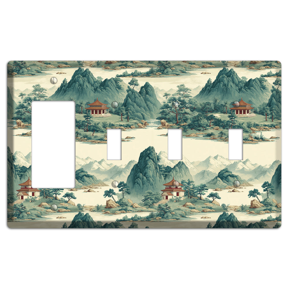 Mist & Pavilion Rocker / 3 Toggle Wallplate
