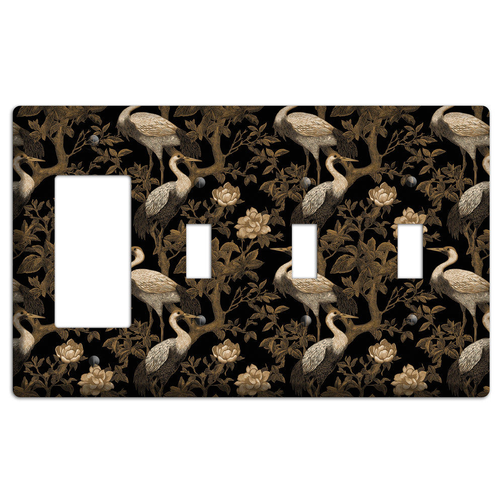 Obsidian Heron Dusk Rocker / 3 Toggle Wallplate