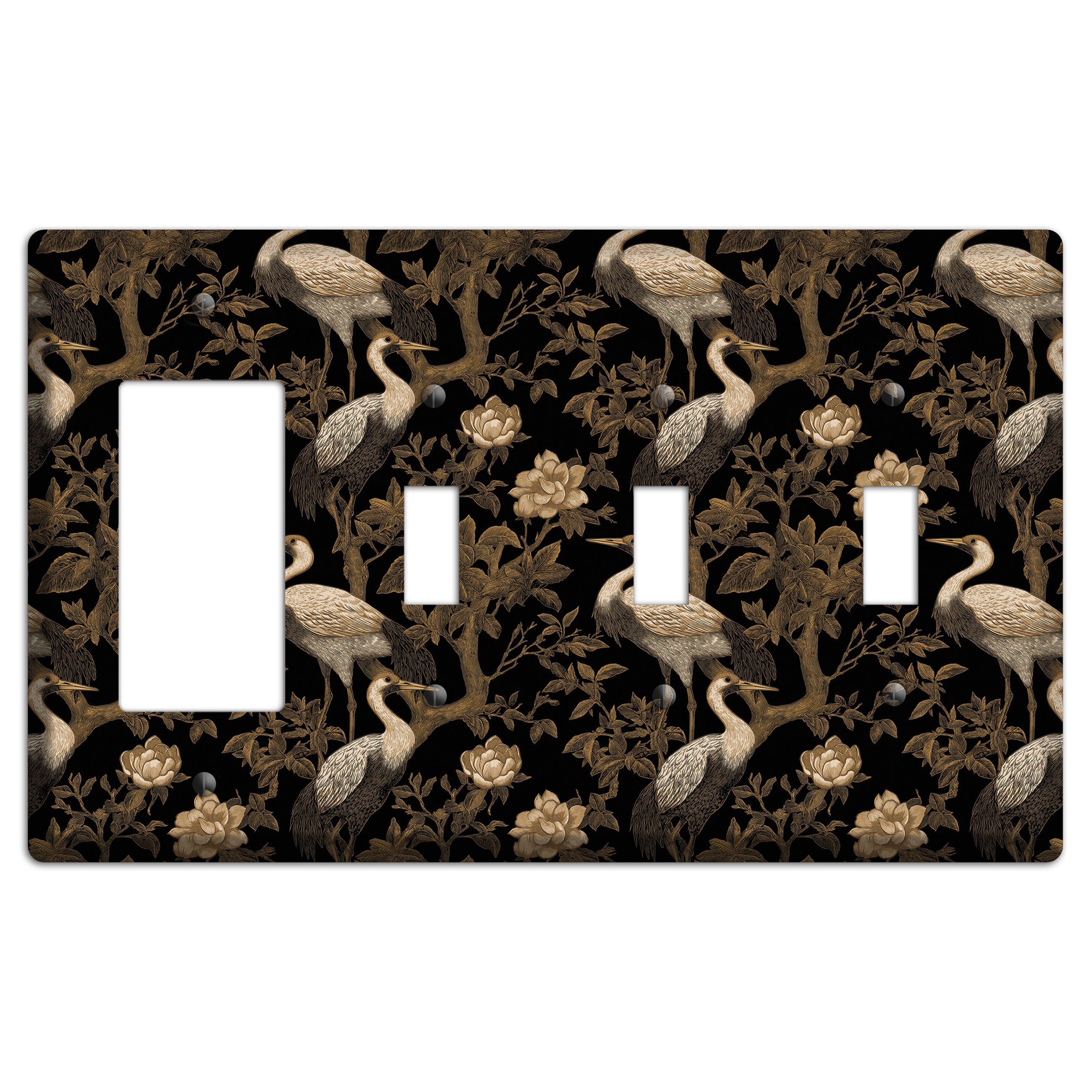 Obsidian Heron Dusk Rocker / 3 Toggle Wallplate