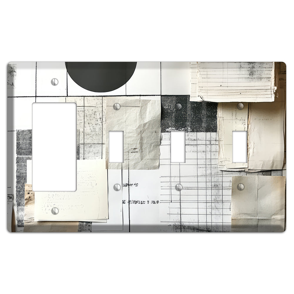 Paper & Memory Rocker / 3 Toggle Wallplate