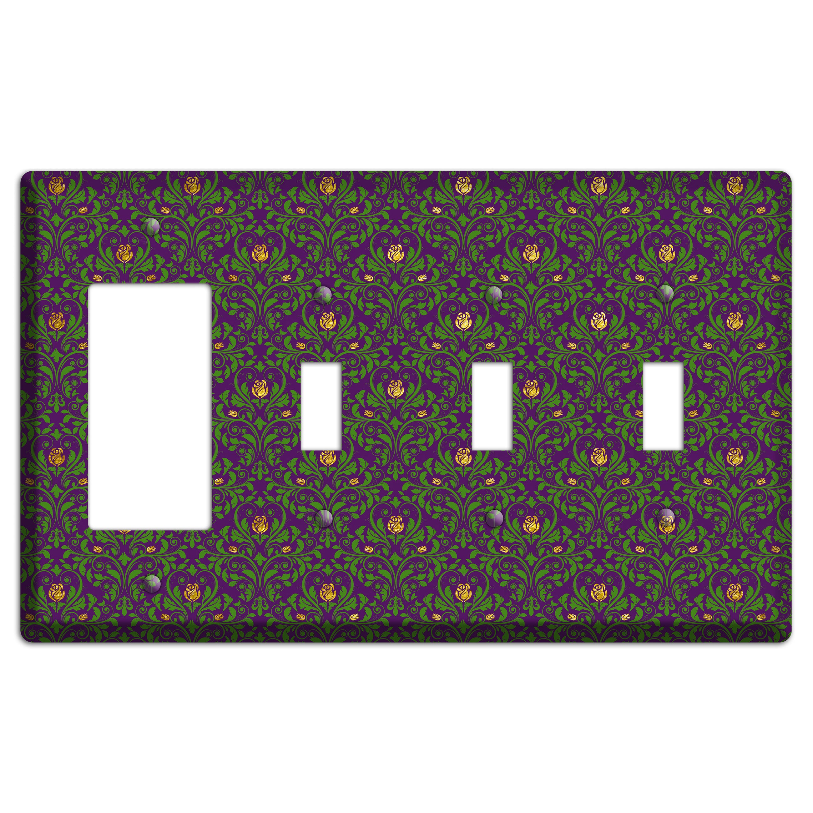 Jester’s Damask Rocker / 3 Toggle Wallplate