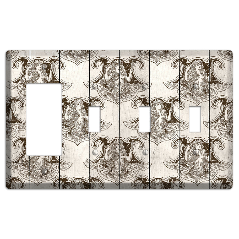 Mermaid‚Äôs Crest Rocker / 3 Toggle Wallplate
