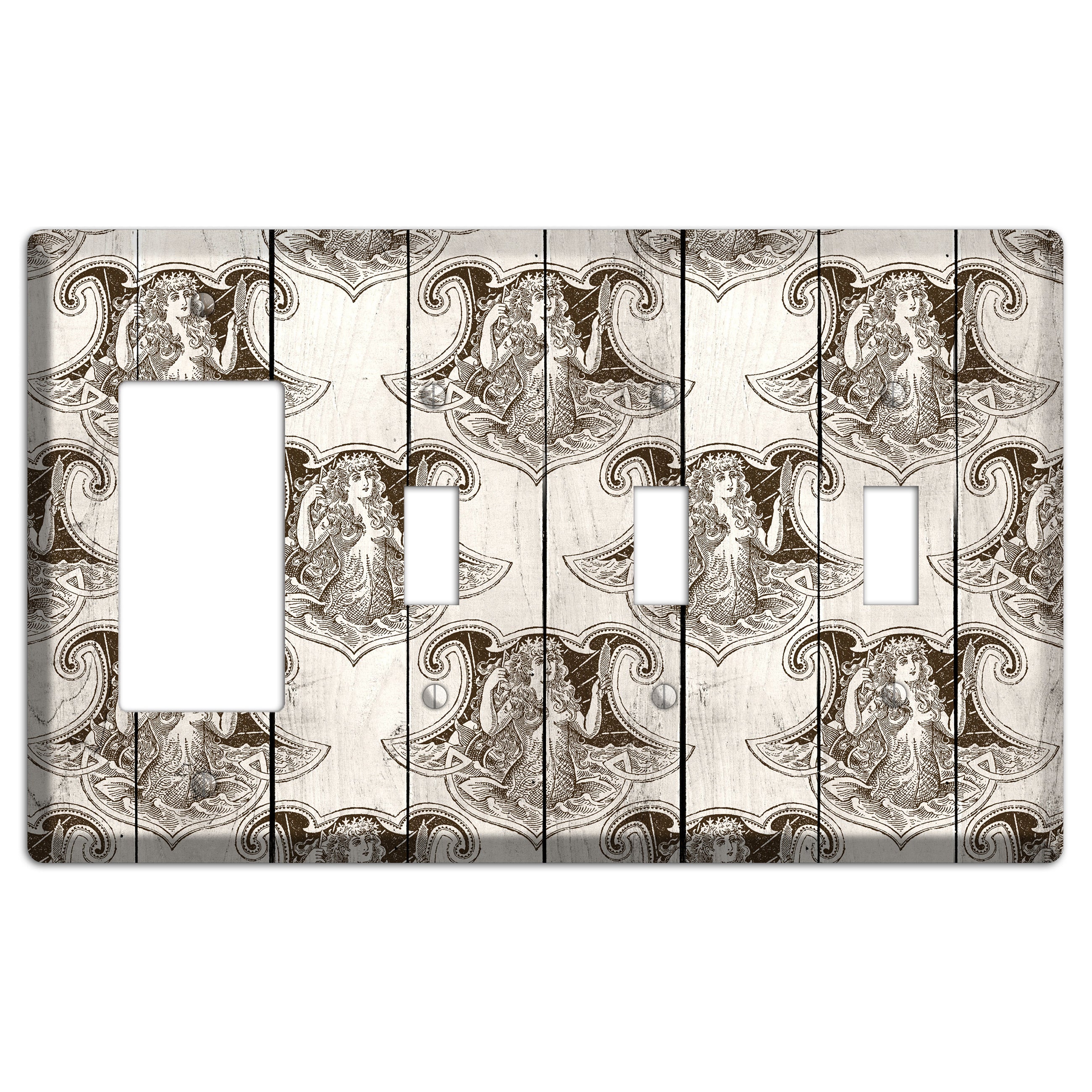 Mermaid’s Crest Rocker / 3 Toggle Wallplate