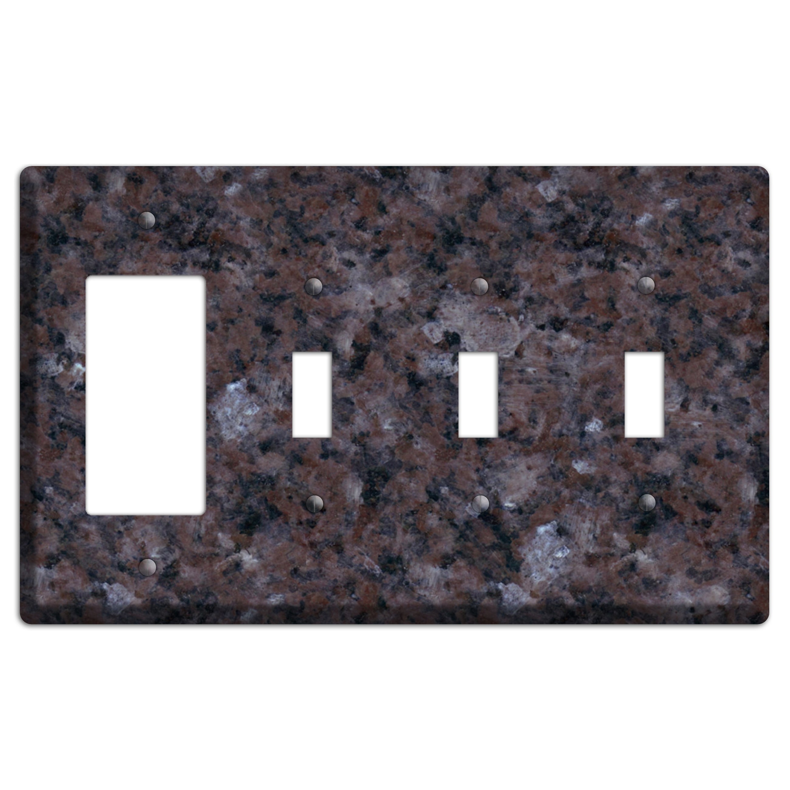 Tan Brown Granite Rocker / 3 Toggle Wallplate