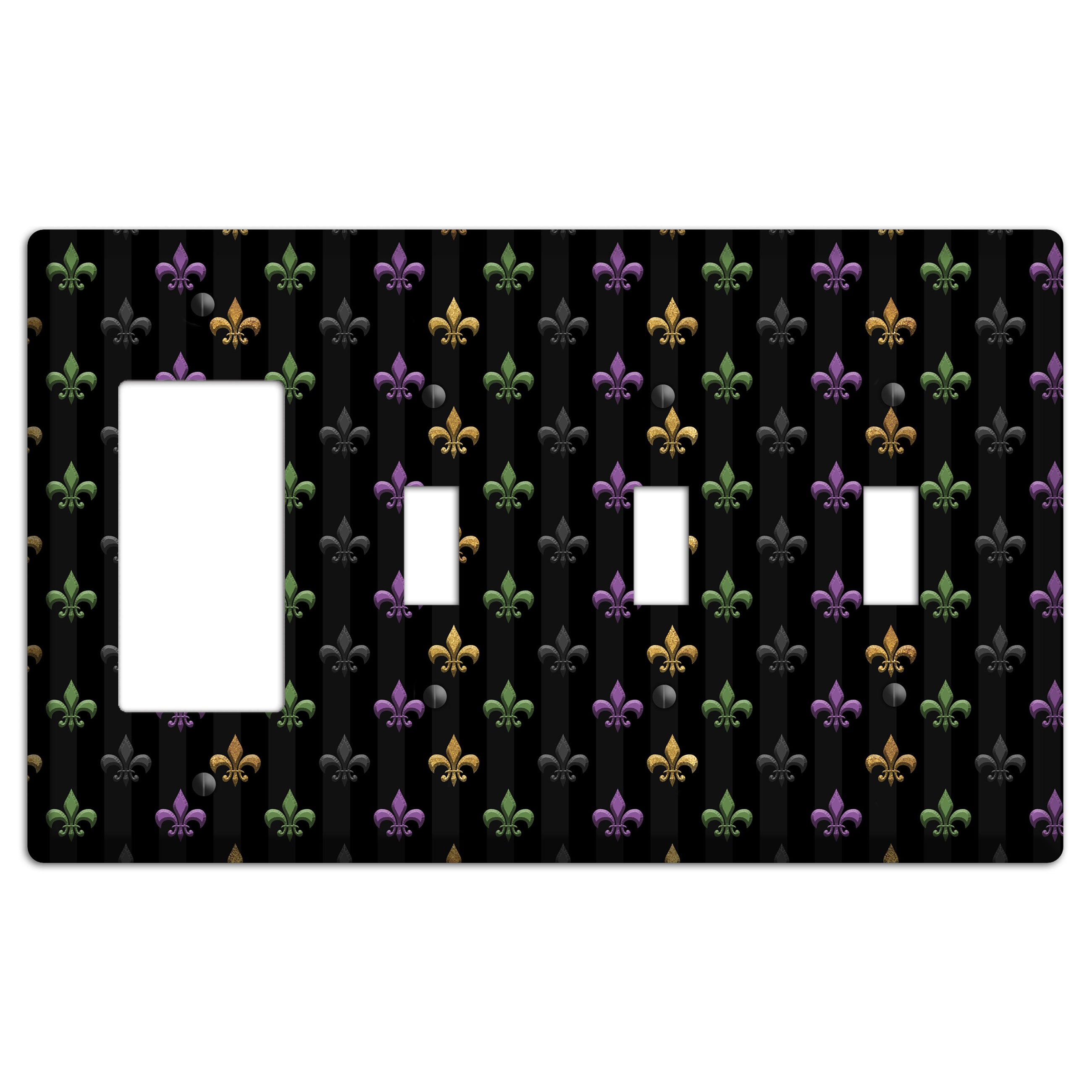 Midnight Fleur Rocker / 3 Toggle Wallplate