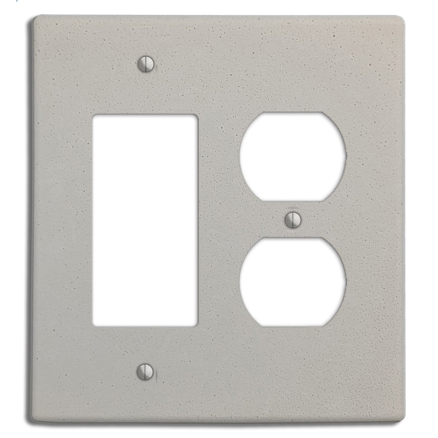 White Boho Smooth Rocker / Duplex Outlet Cover Plate