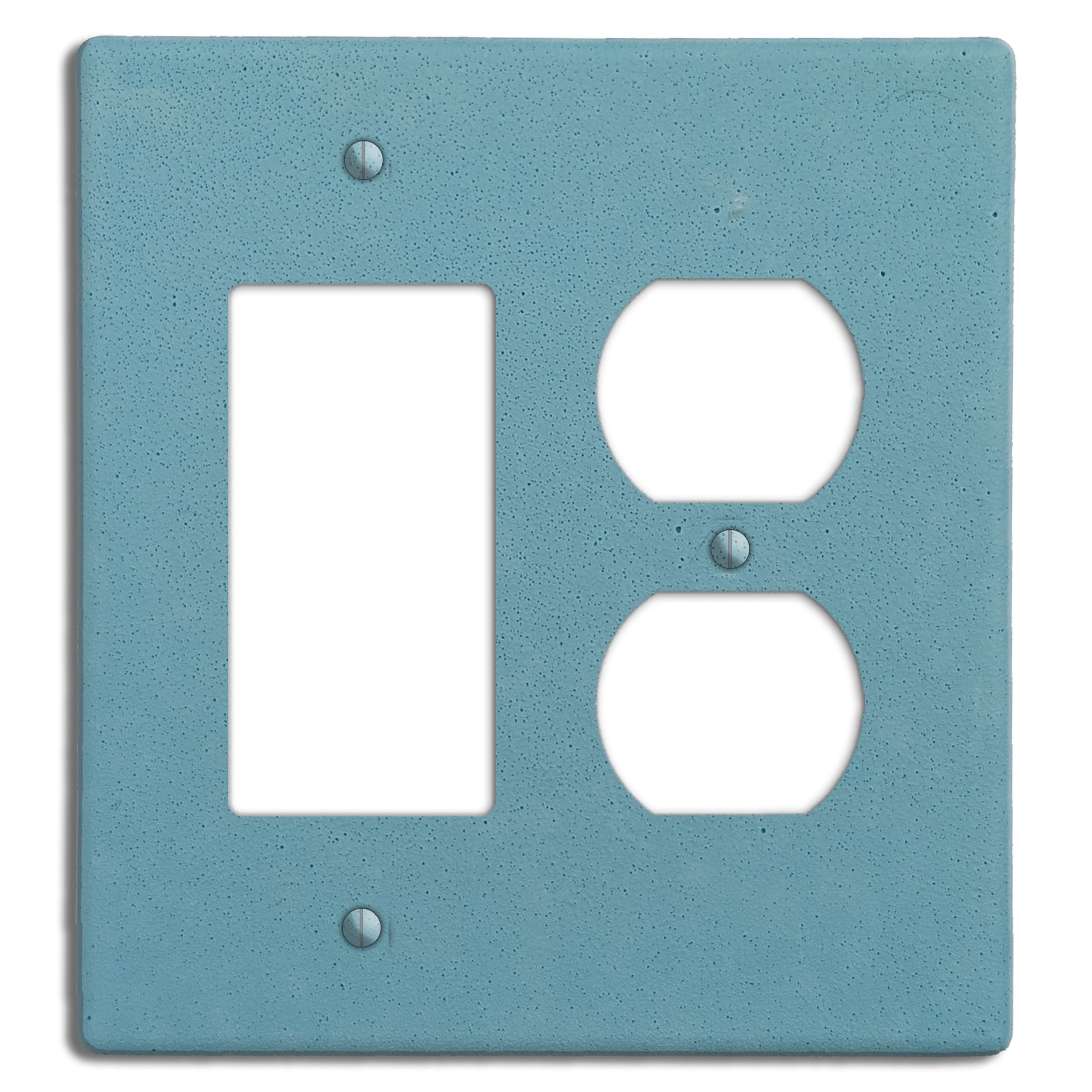 Caribbean Blue Boho Smooth Rocker / Duplex Outlet Cover Plate