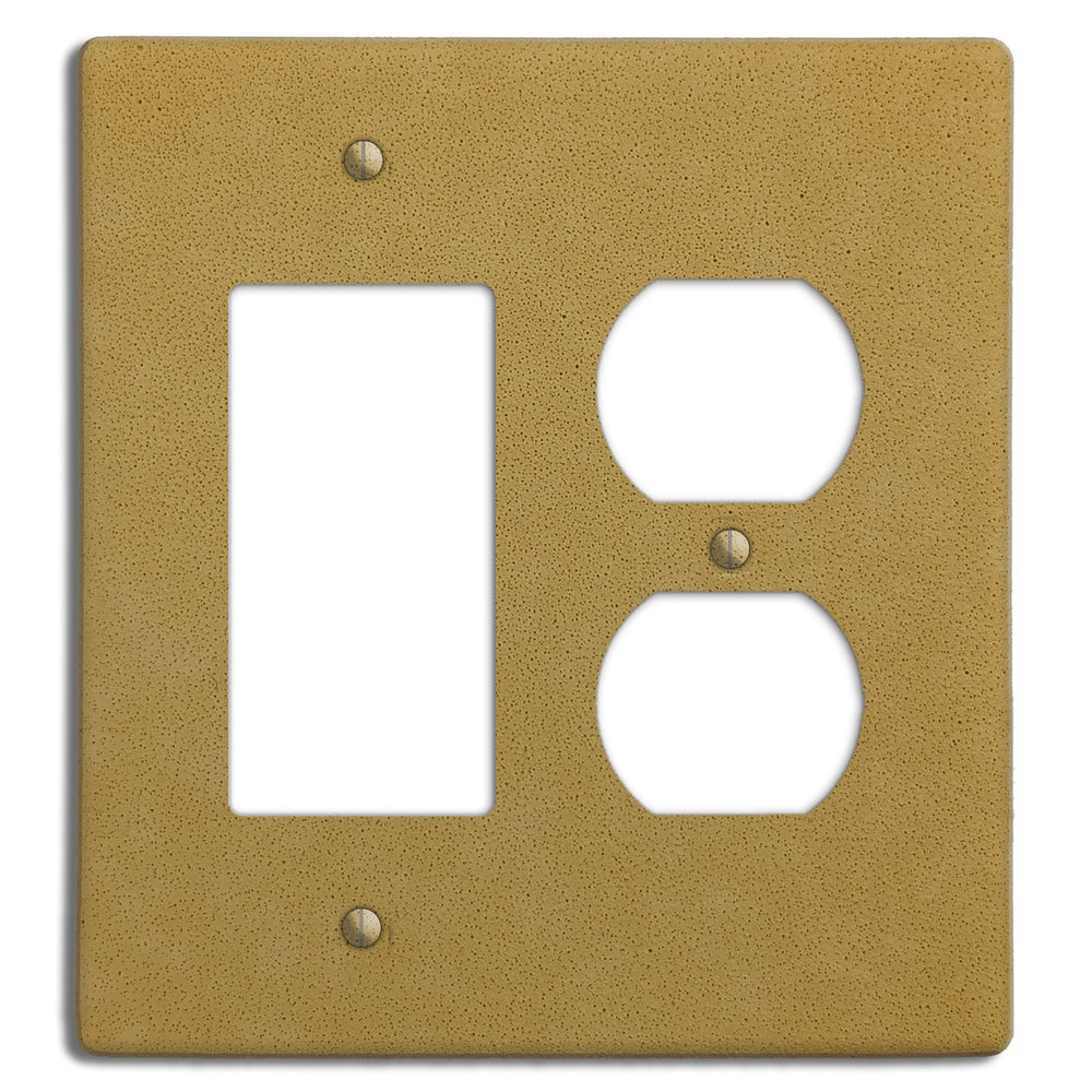 Saffron Yellow Boho Smooth Rocker / Duplex Outlet Cover Plate