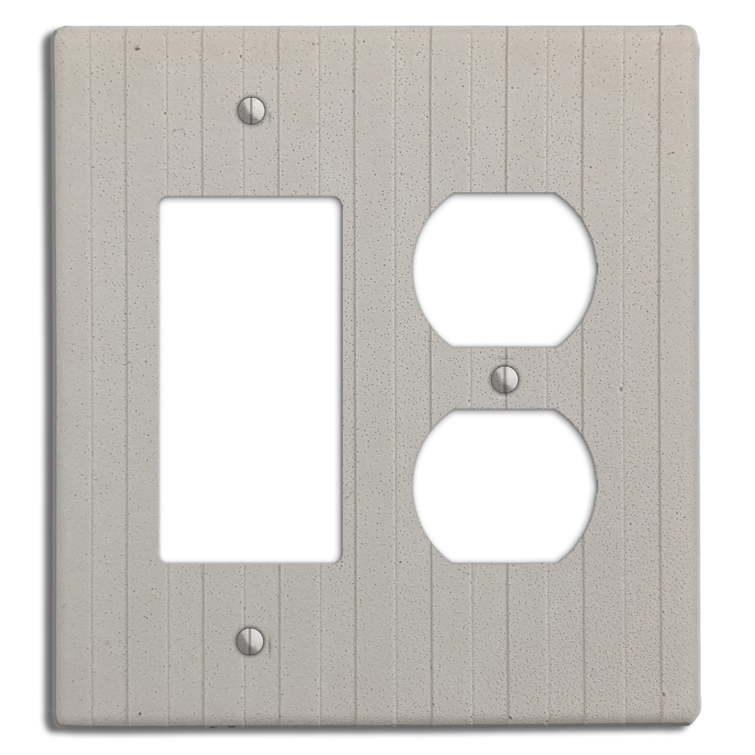 White Boho Stripes Rocker / Duplex Outlet Cover Plate