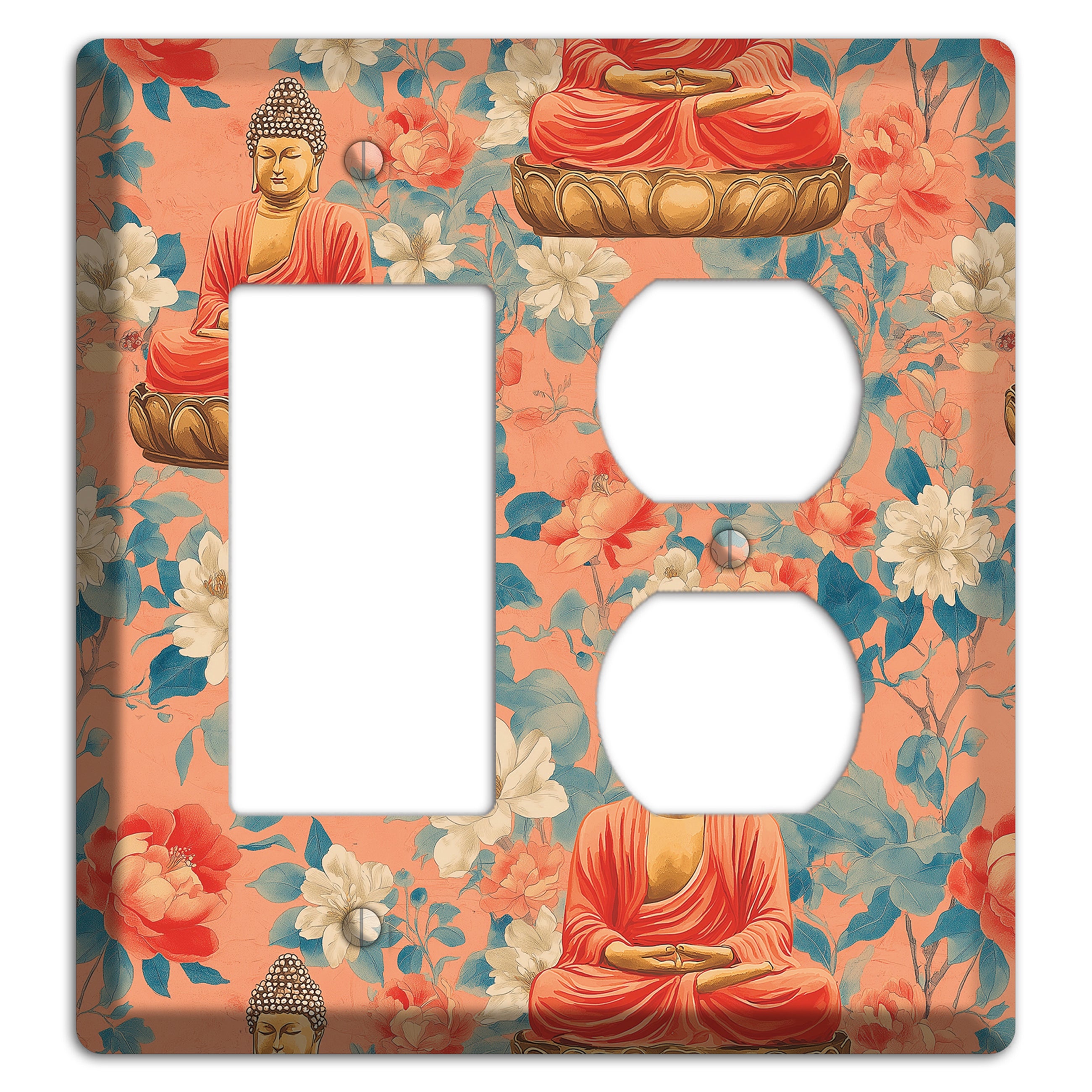 Lotus & Coral Rocker / Duplex Wallplate