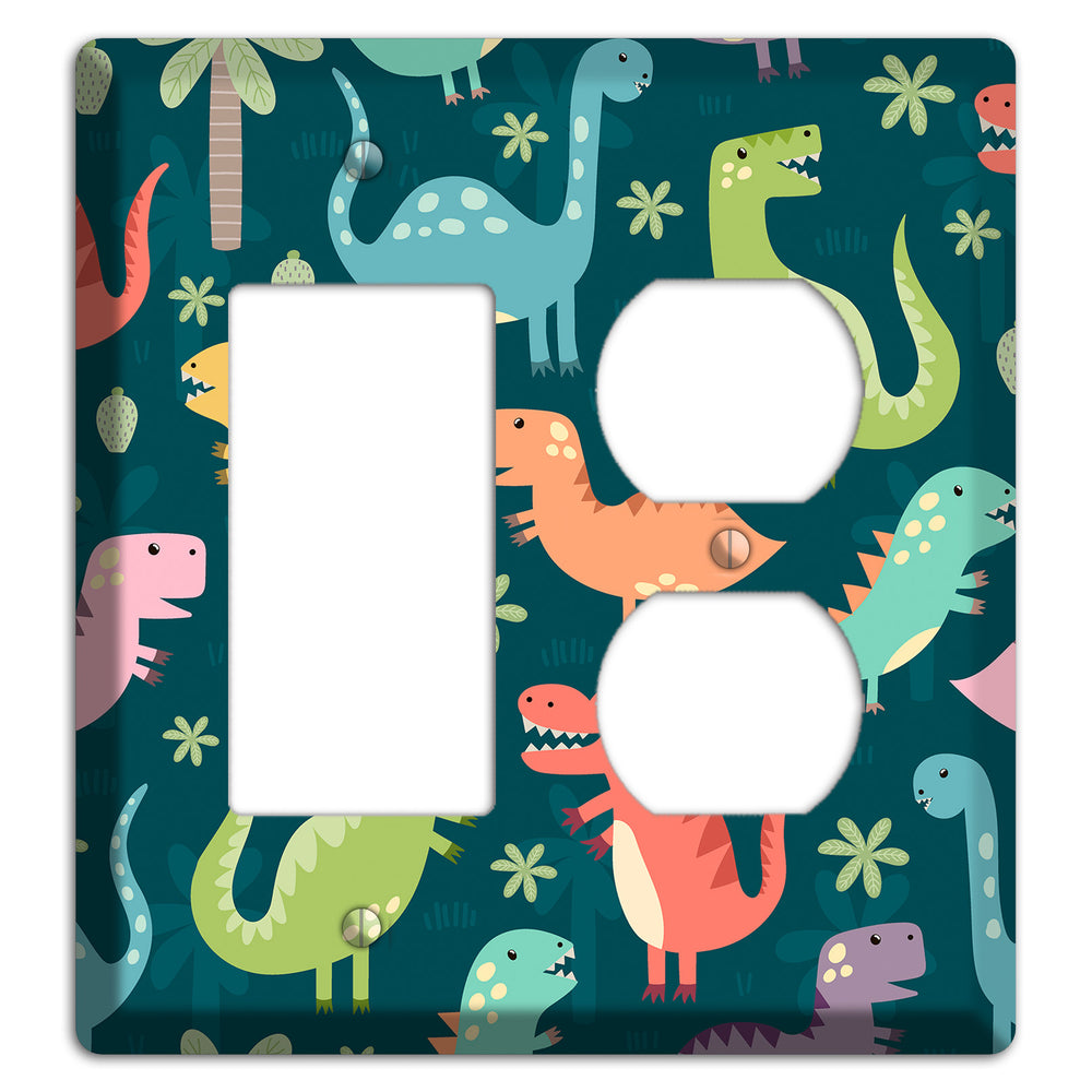 Jurassic Pals (Dark) Rocker / Duplex Wallplate
