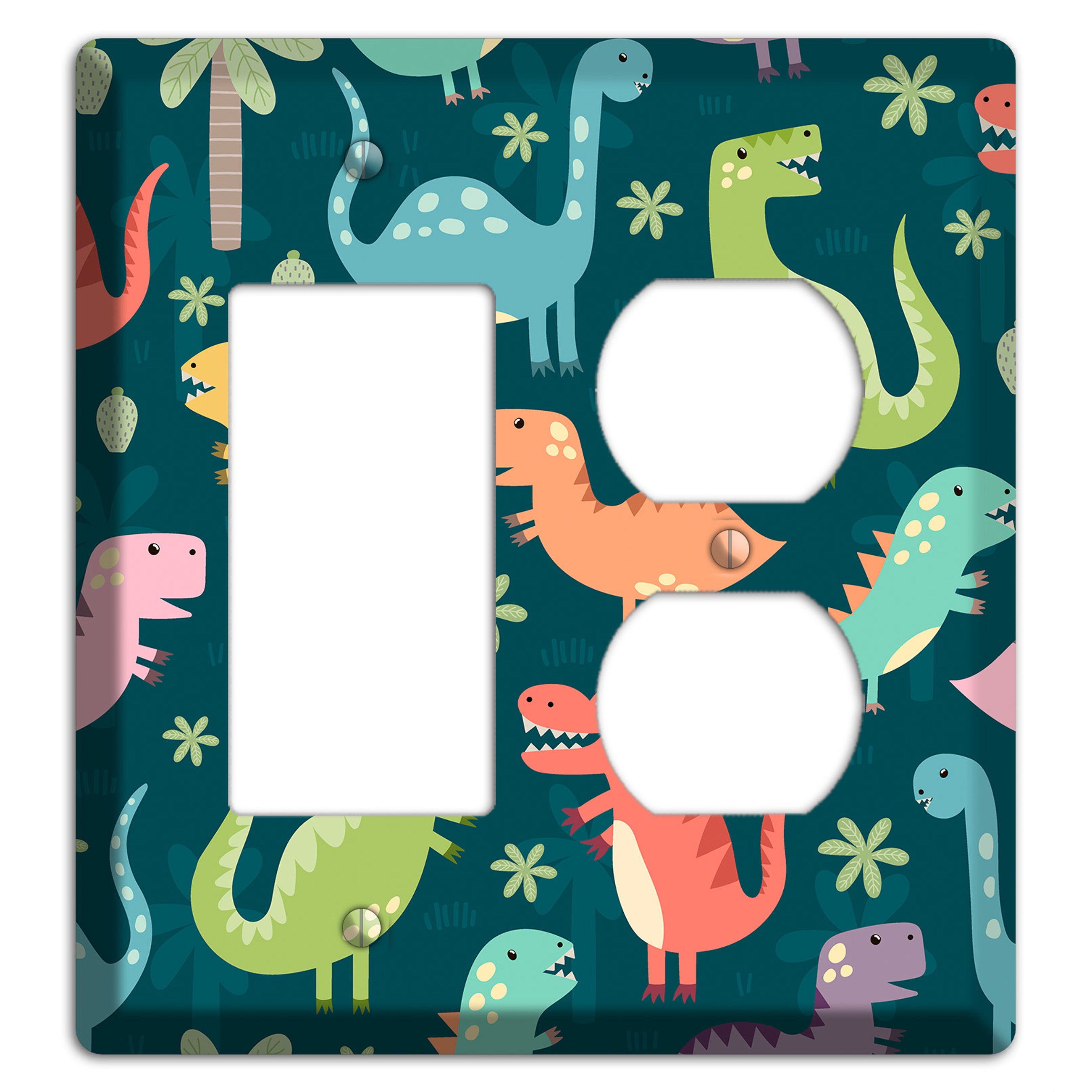 Jurassic Pals (Dark) Rocker / Duplex Wallplate