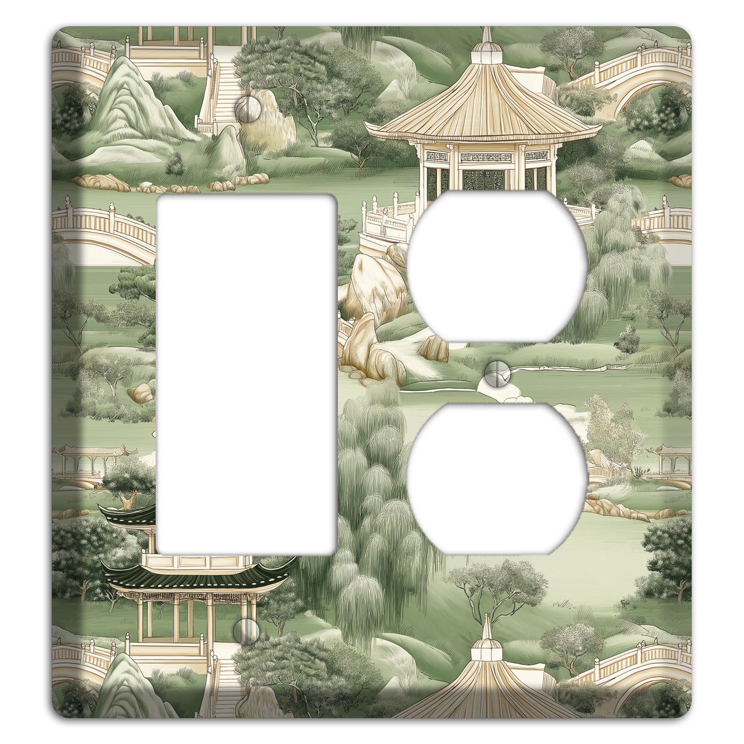 Jade Garden Toile Rocker / Duplex Wallplate