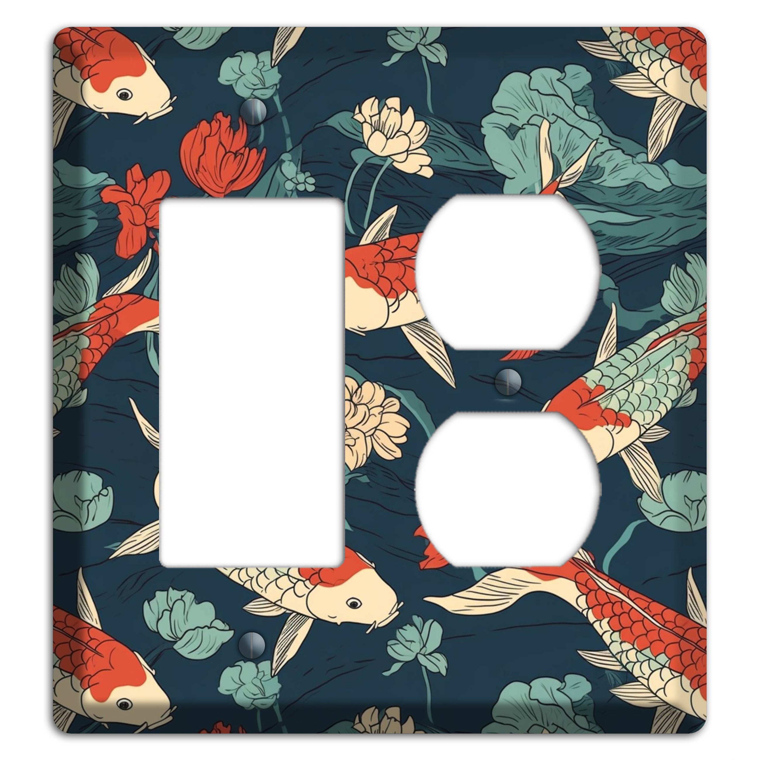 Koi & Lotus Drift Rocker / Duplex Wallplate