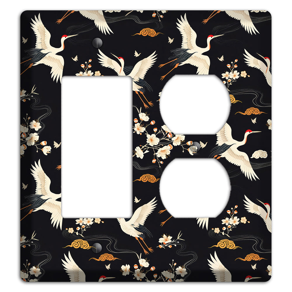 Obsidian Crane Nocturne Rocker / Duplex Wallplate