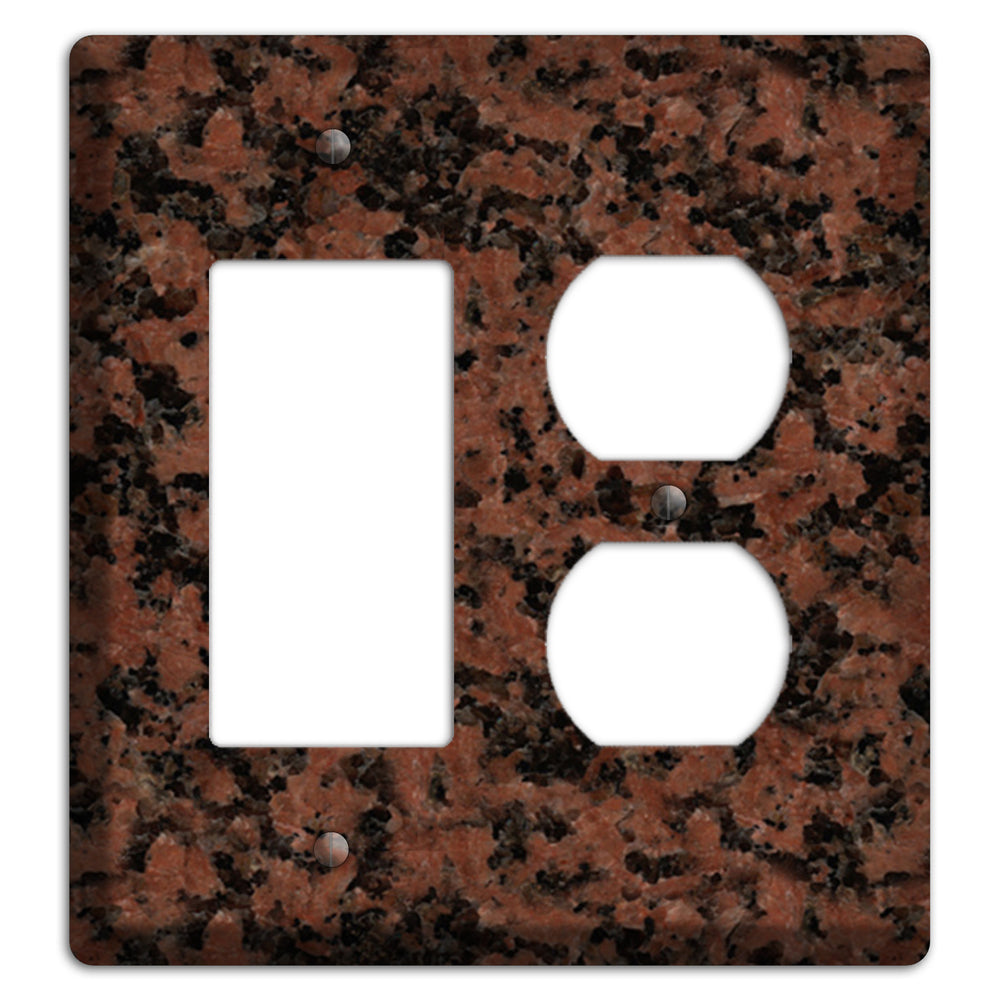 New Imperial Red Granite Rocker / Duplex Wallplate