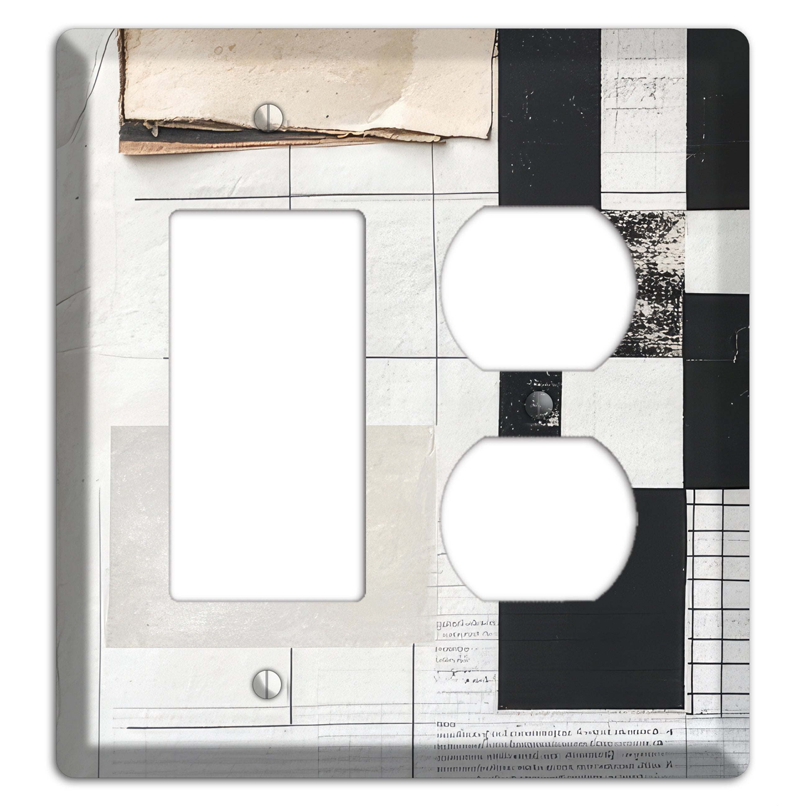 Torn Ledger Fragments Rocker / Duplex Wallplate