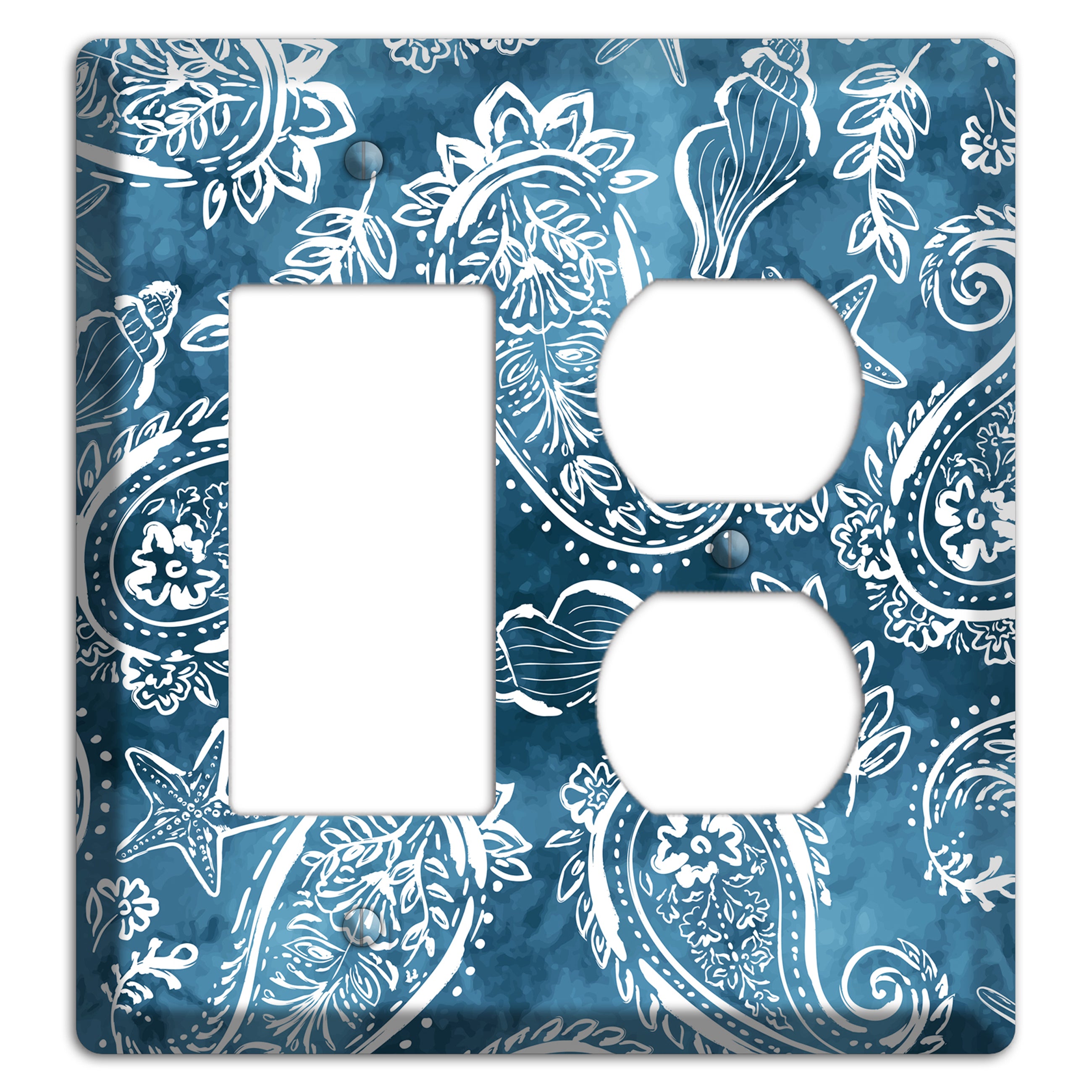 Indigo Tide Paisley Rocker / Duplex Wallplate