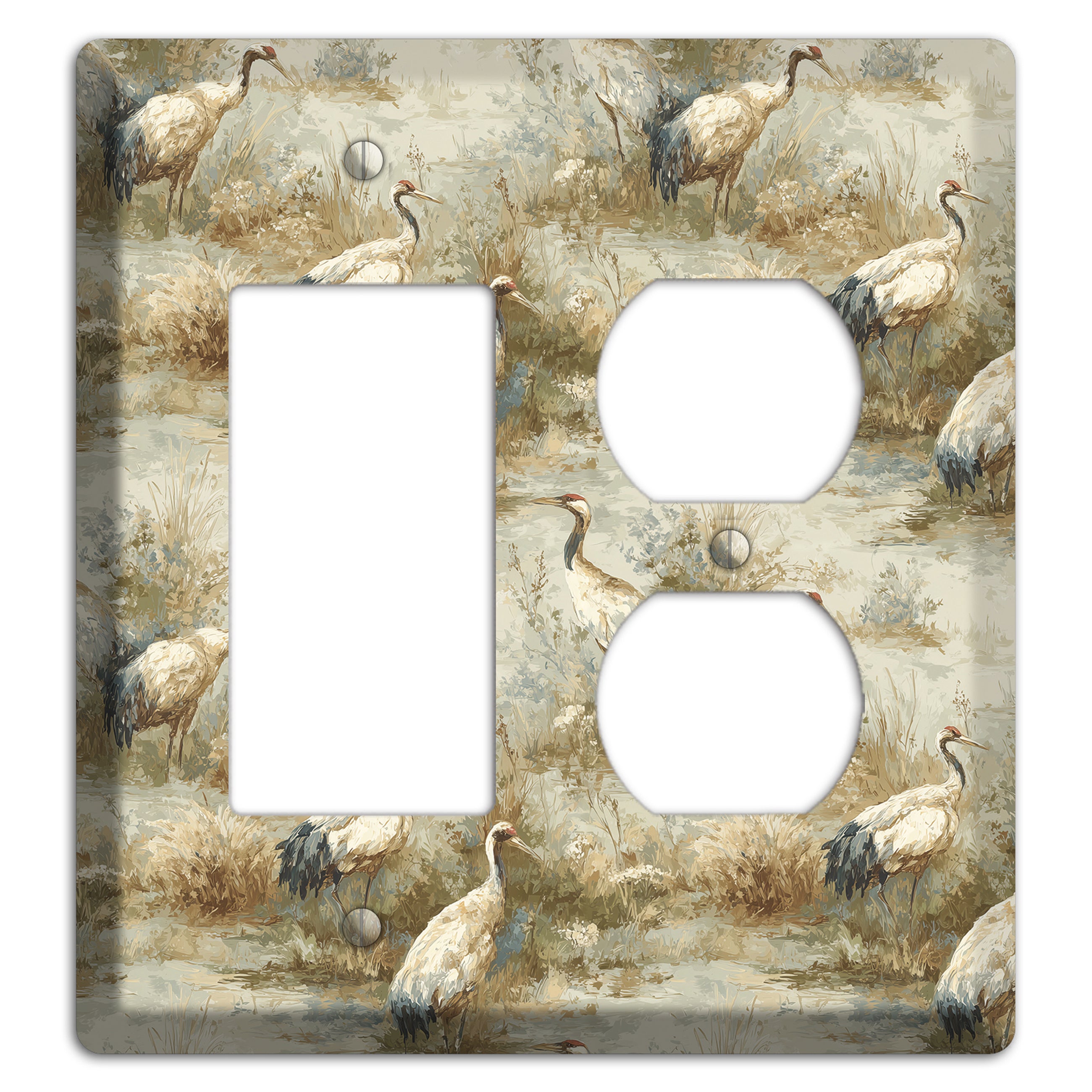 Marshland Crane Reverie Rocker / Duplex Wallplate