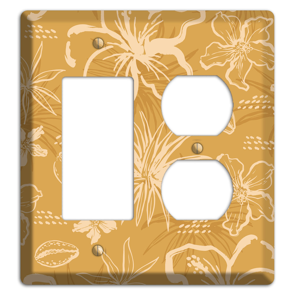 Golden Hibiscus Drift Rocker / Duplex Wallplate