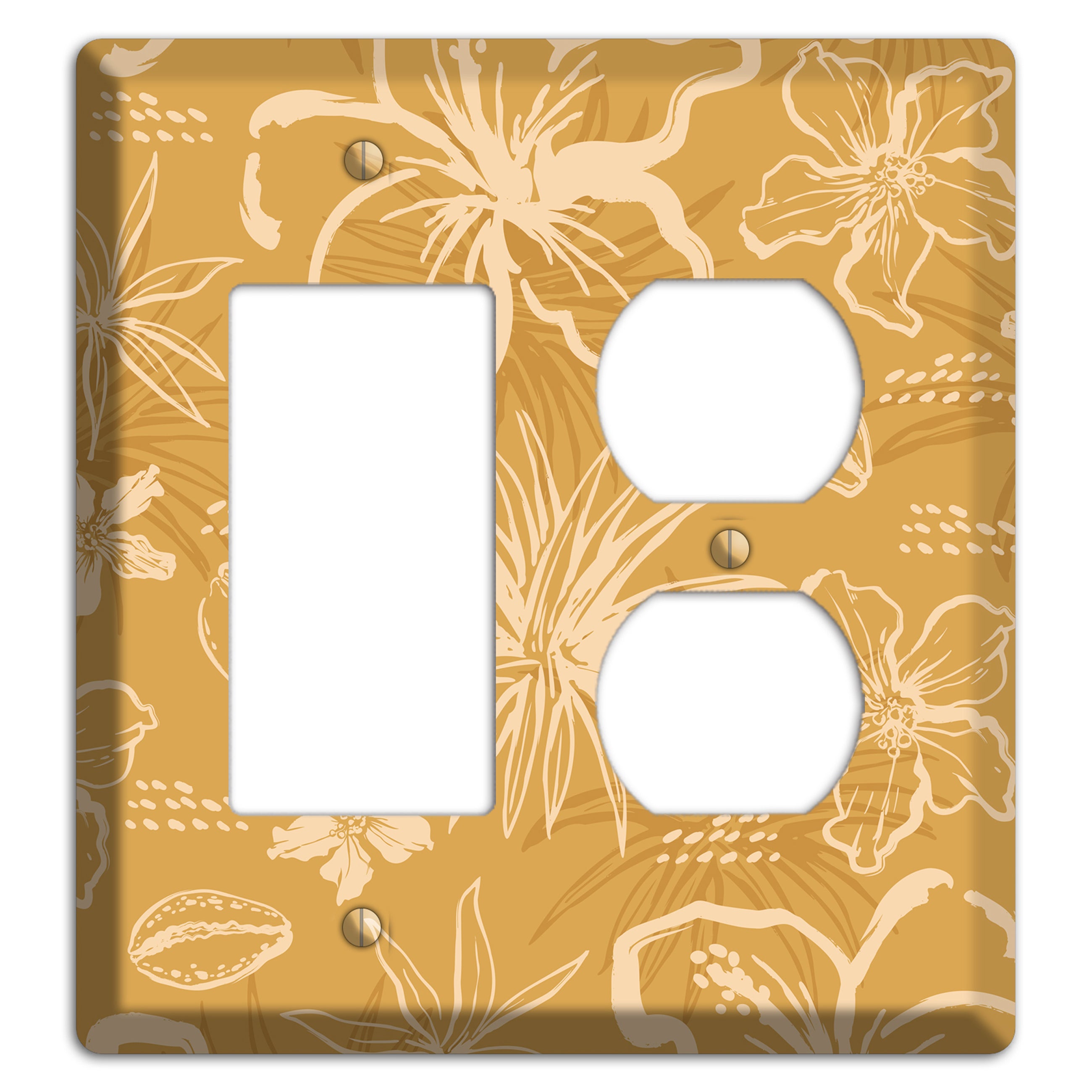 Golden Hibiscus Drift Rocker / Duplex Wallplate