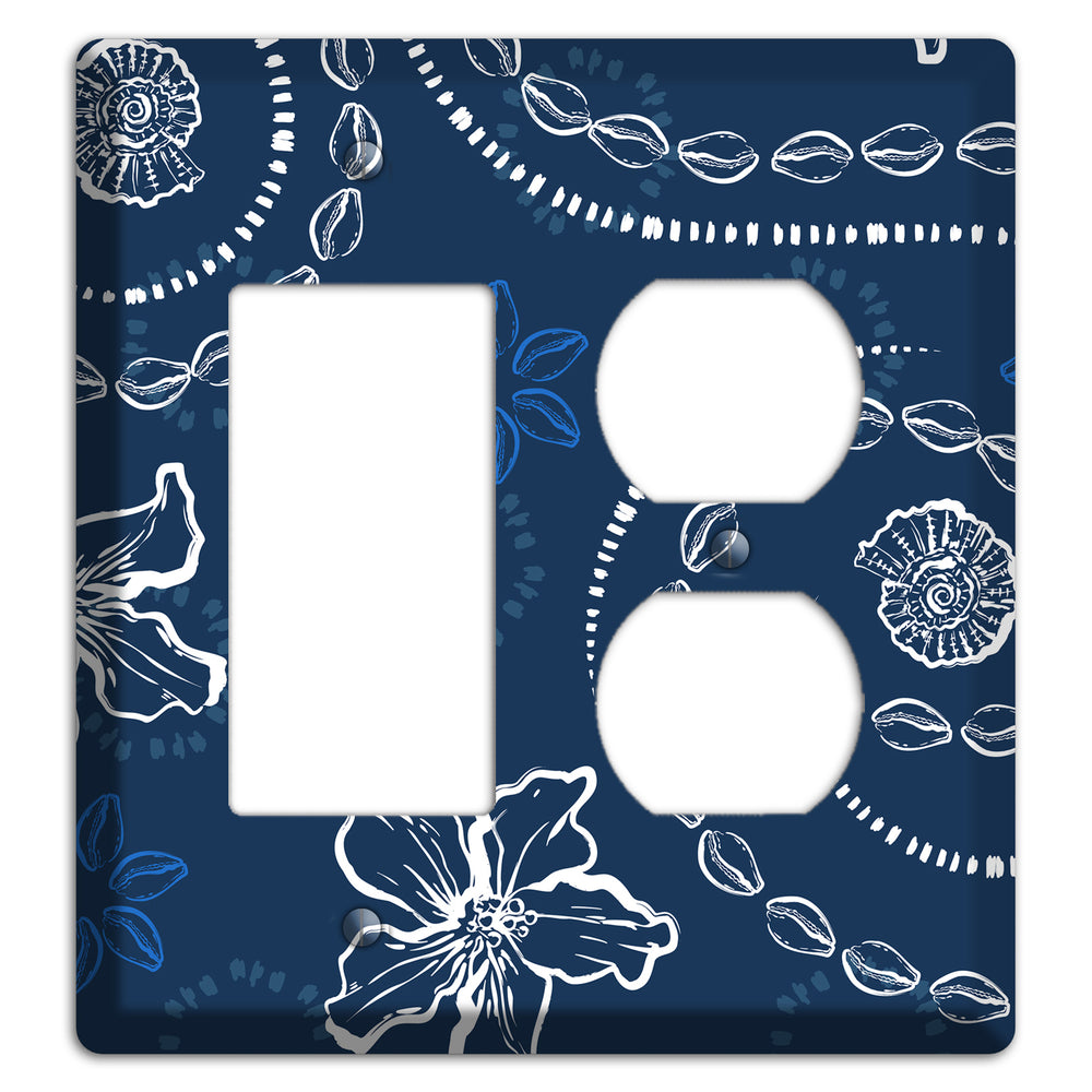Indigo Cowrie Spiral Rocker / Duplex Wallplate