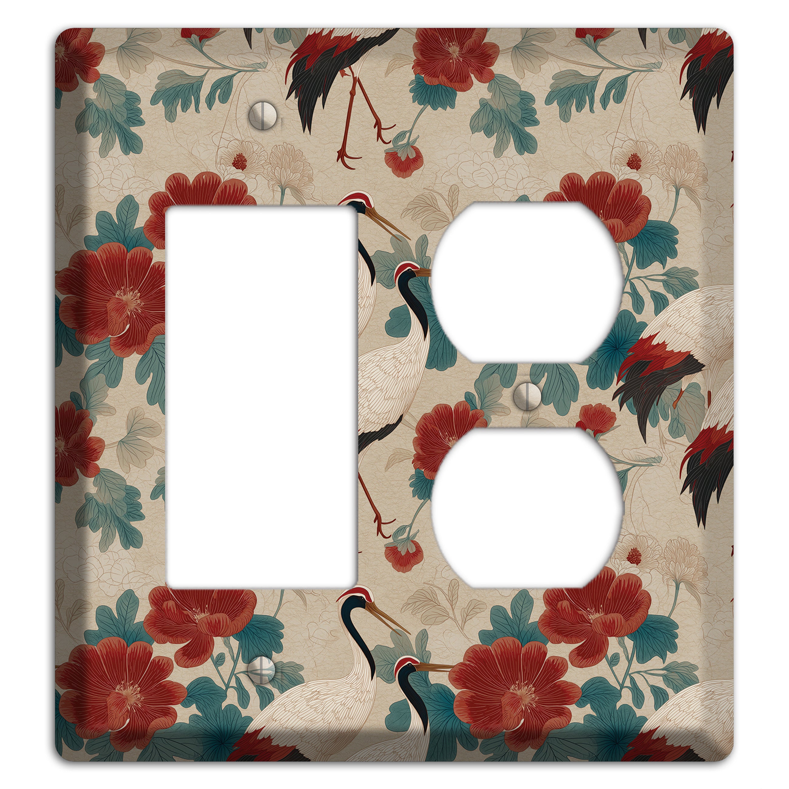 Rust Peony Passage Rocker / Duplex Wallplate