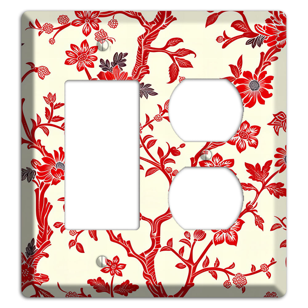 Crimson Branch & Bloom Rocker / Duplex Wallplate