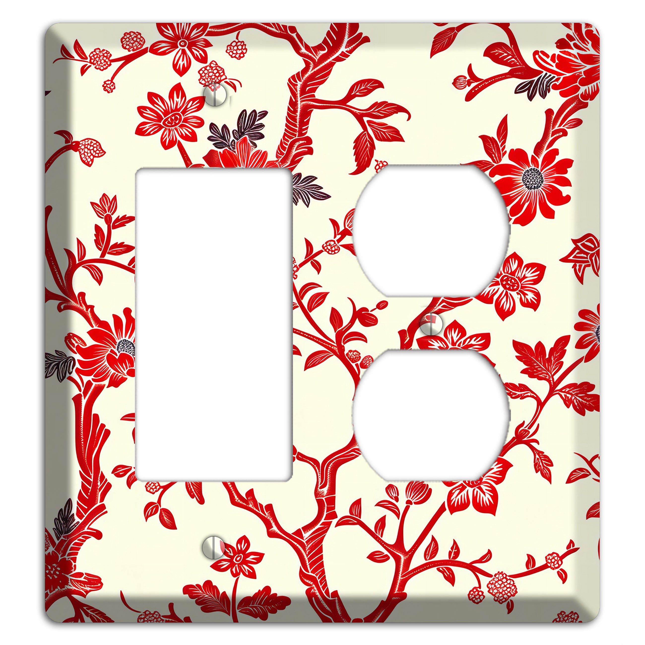 Crimson Branch & Bloom Rocker / Duplex Wallplate