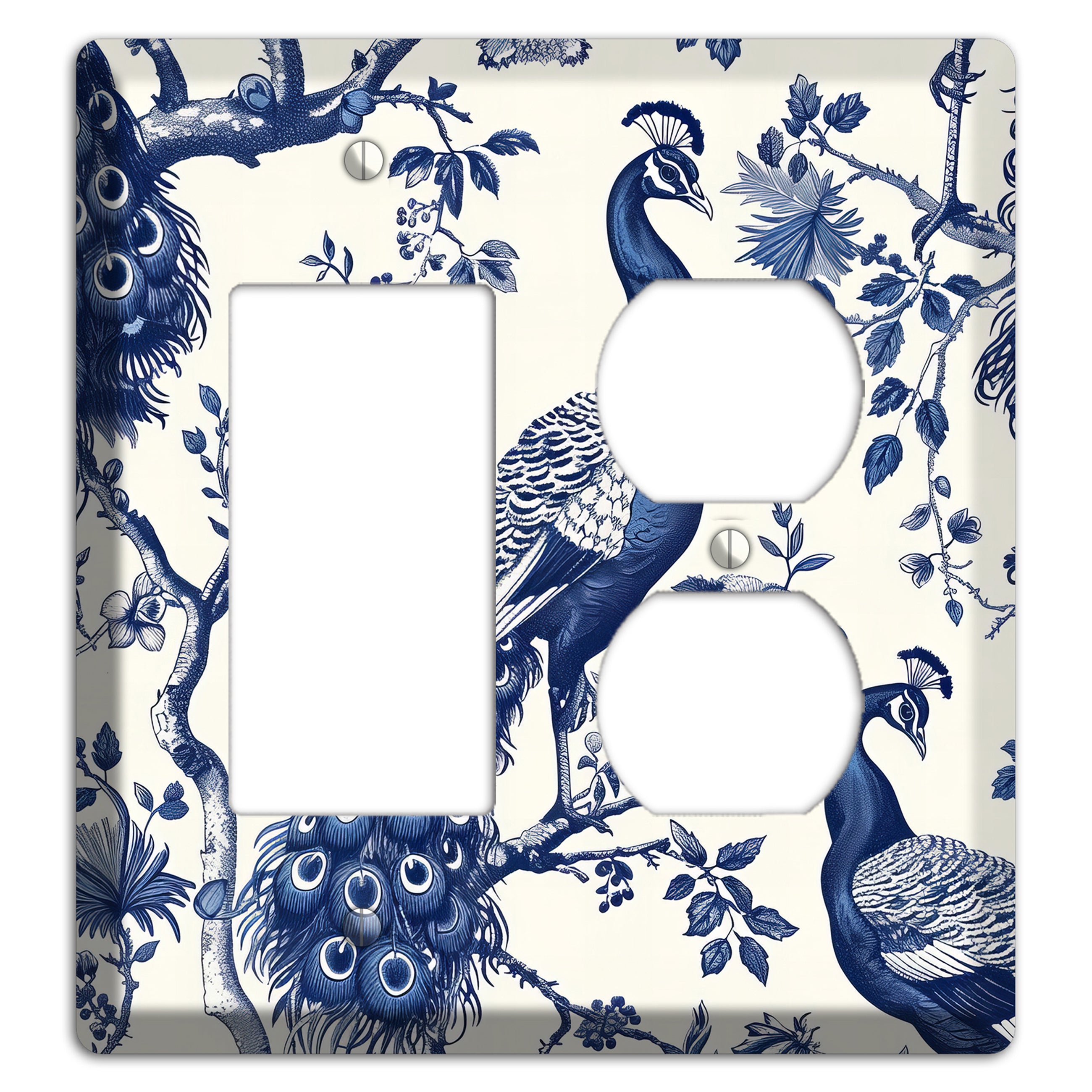 Peacock & Bough Rocker / Duplex Wallplate