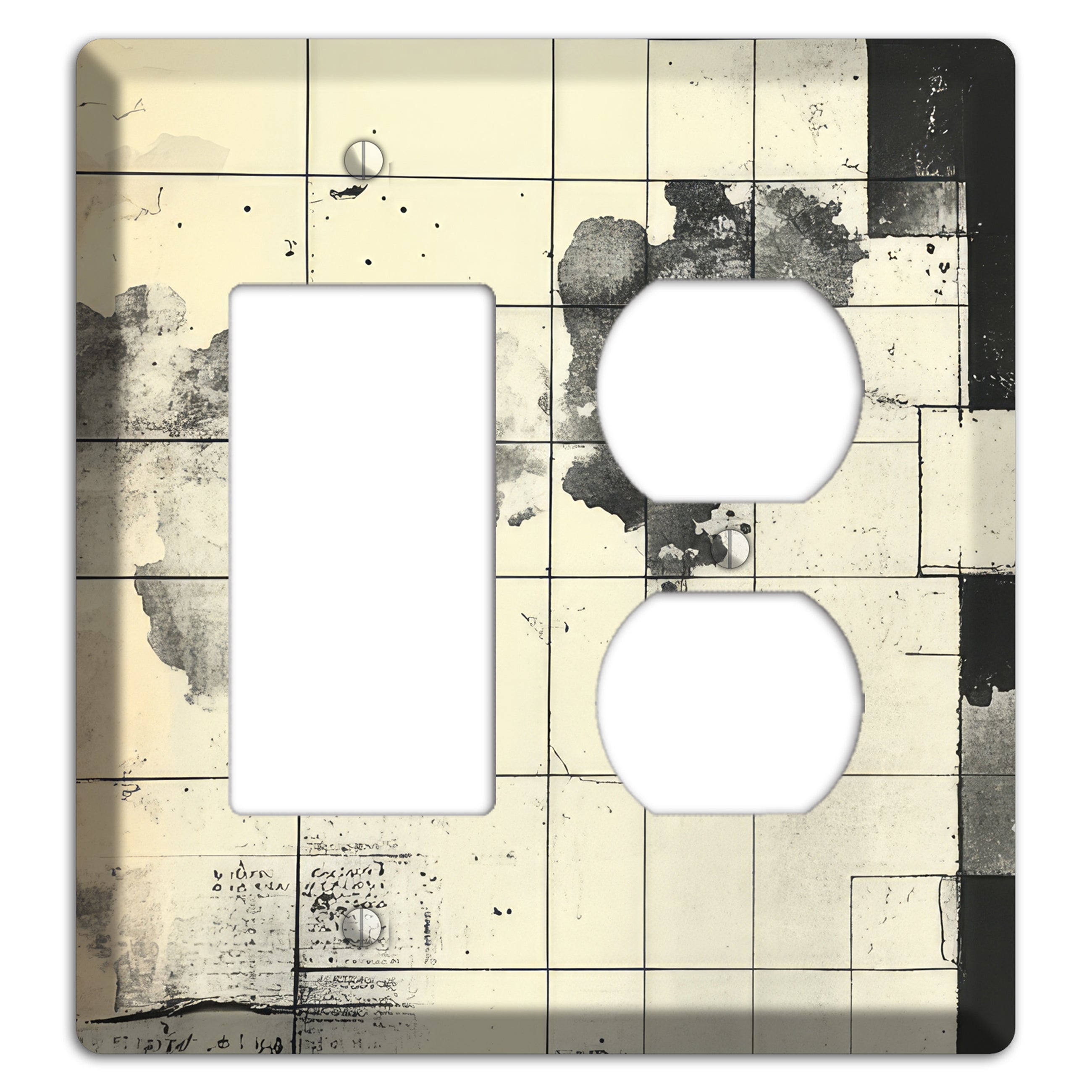 Weathered Grid Chronicle Rocker / Duplex Wallplate