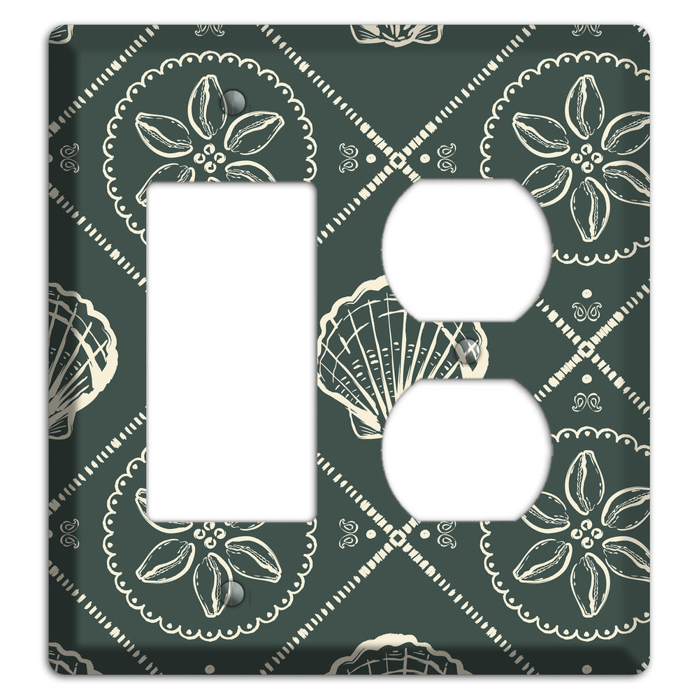 Slate Cowrie Medallion Rocker / Duplex Wallplate